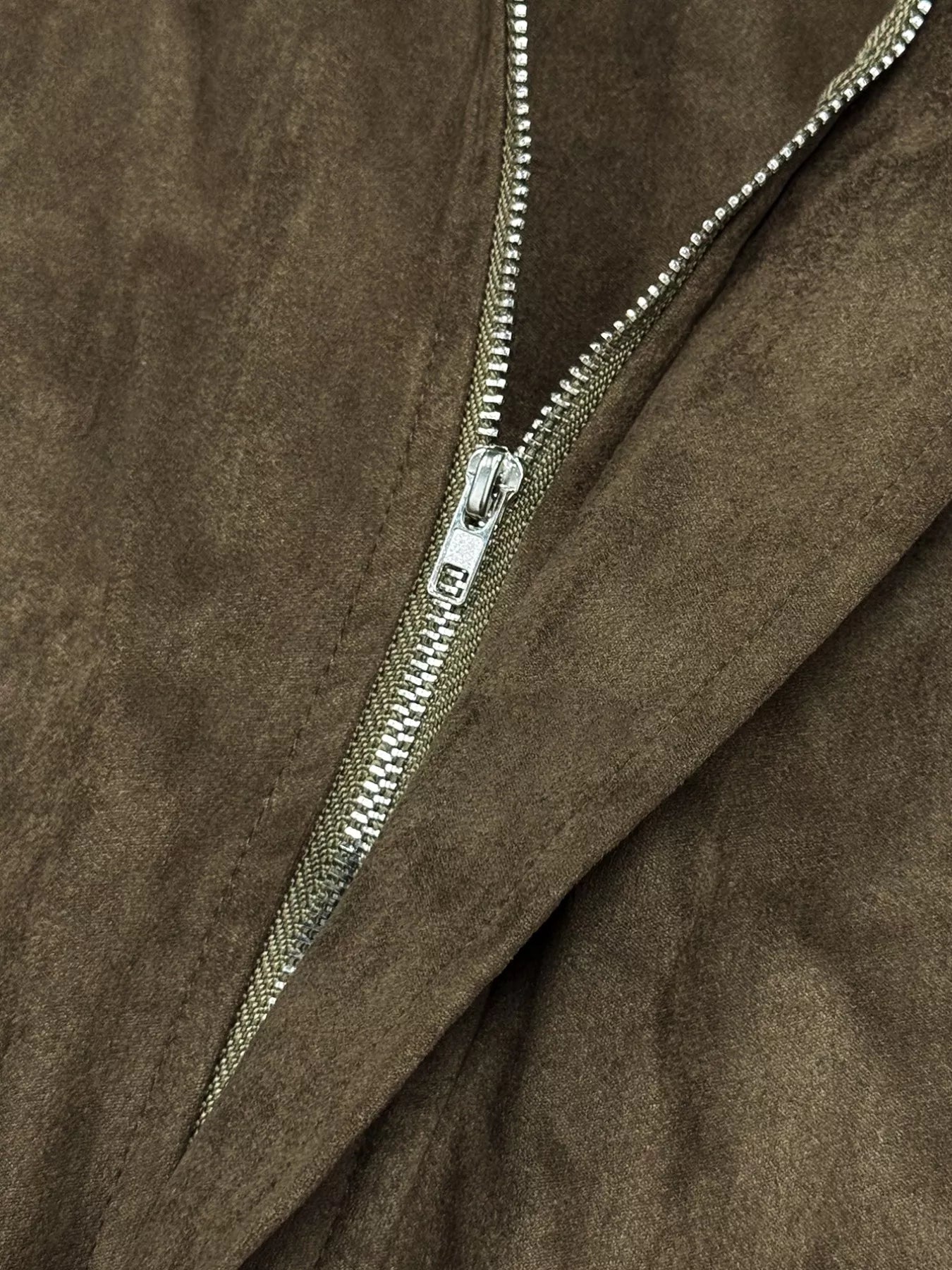 Suede Inspired Cropped Bomber Jacket - Premium variable from Tooksie - Just $65.99! Shop now at Tooksie