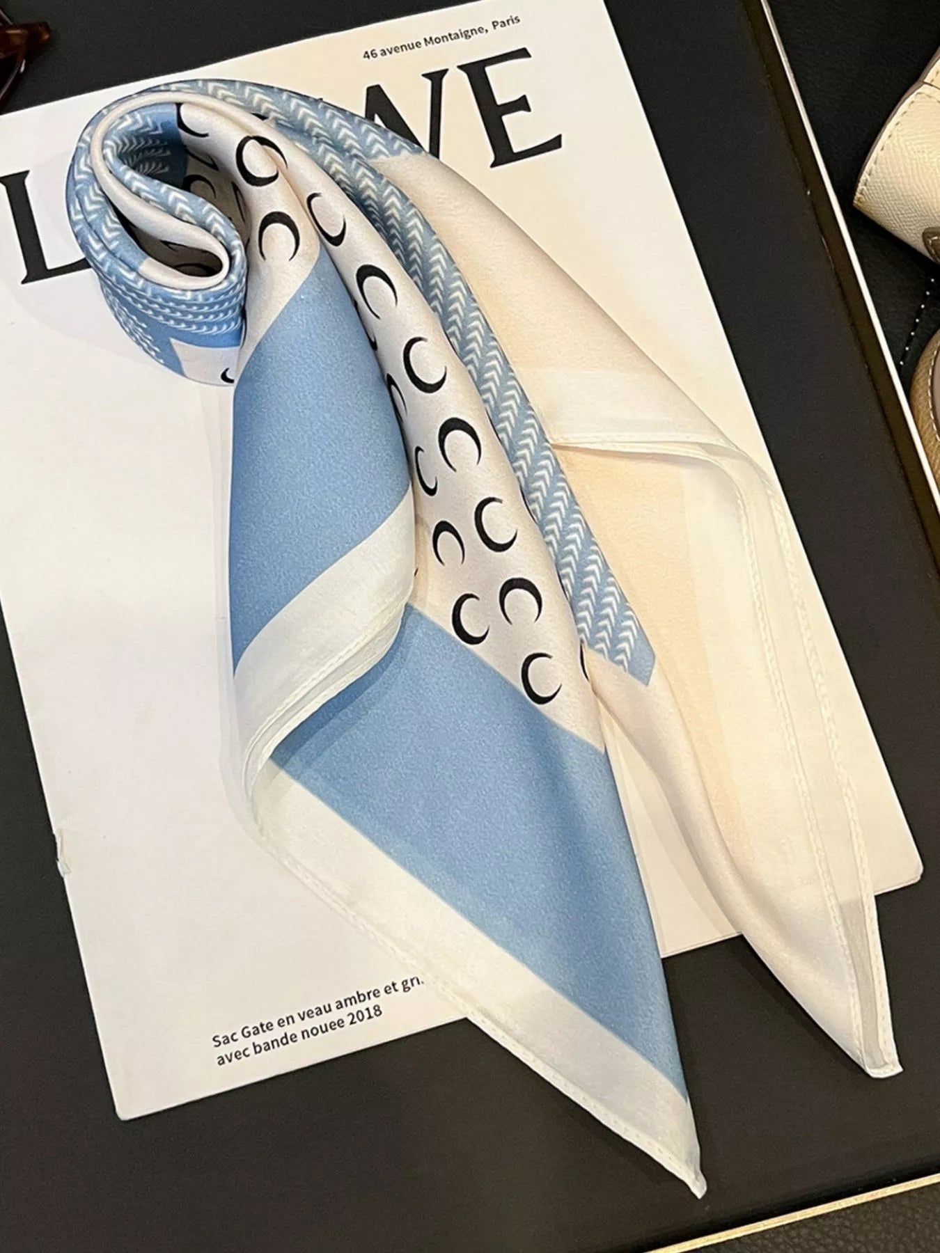 Patterned Silk Scarf - Premium simple from Tooksie - Just $21.99! Shop now at Tooksie