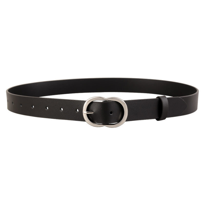 Skinny Belt with Oval Buckle - Premium variable from Tooksie - Just $42.99! Shop now at Tooksie
