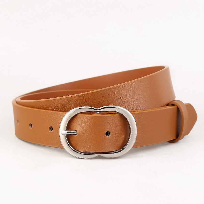 Skinny Belt with Oval Buckle - Premium variable from Tooksie - Just $42.99! Shop now at Tooksie