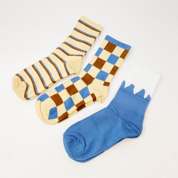 Pattern Trio Socks Set - Premium  from Tooksie - Just $11.99! Shop now at Tooksie