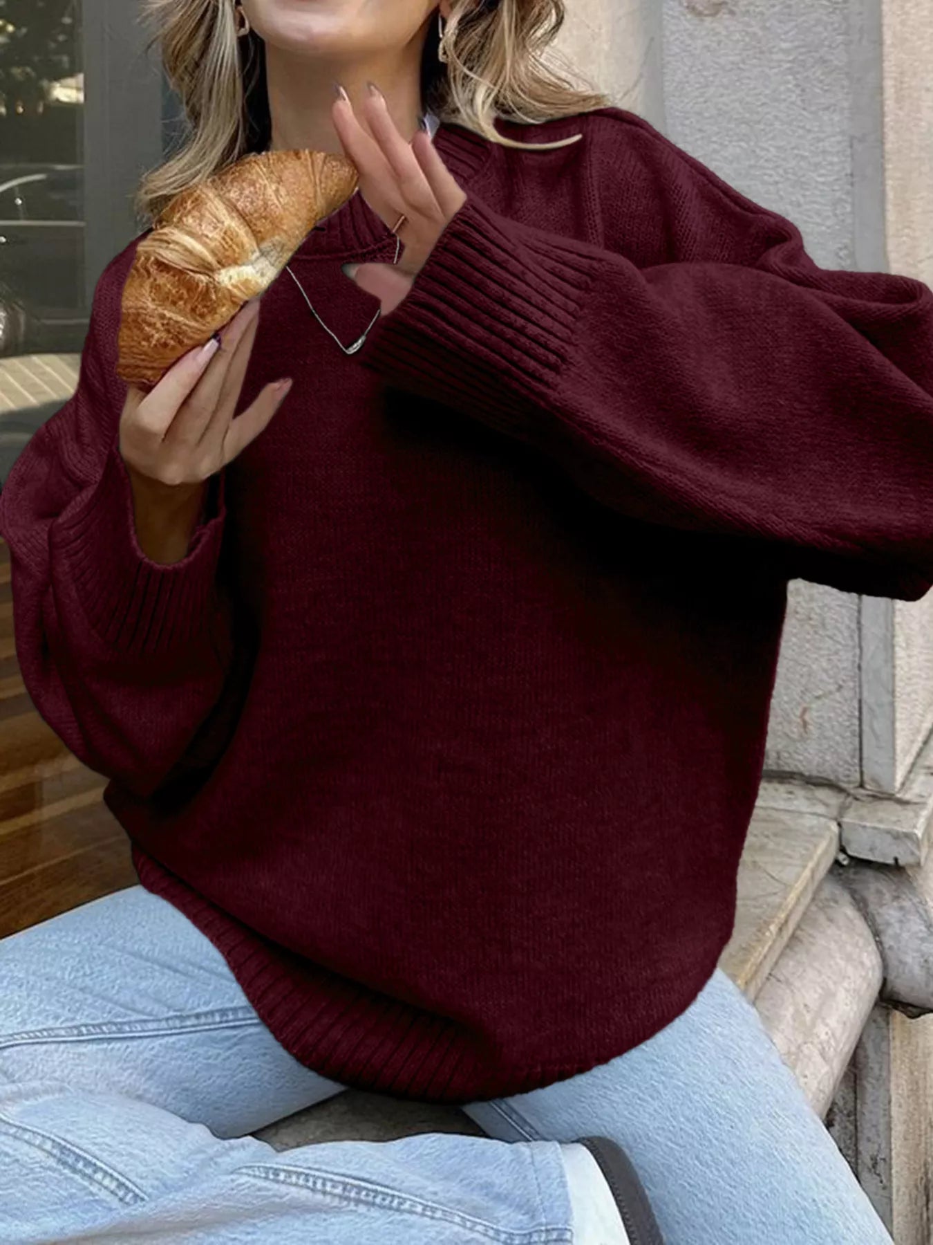 Classic Ribbed Oversized Dropped Shoulder Sweater - Premium variable from Tooksie - Just $47.99! Shop now at Tooksie