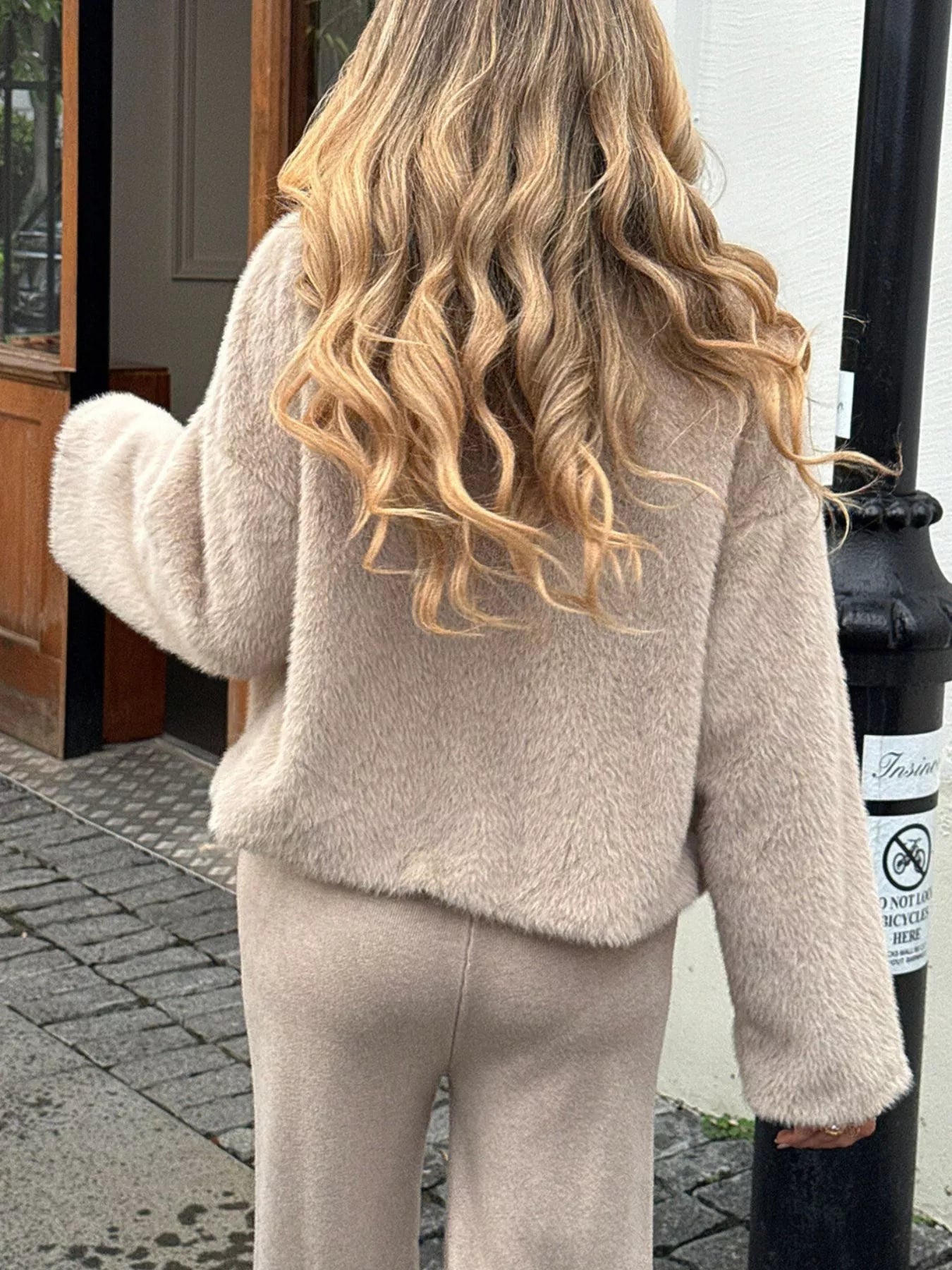 Collarless Open Front Jacket - Premium variable from Tooksie - Just $73.99! Shop now at Tooksie