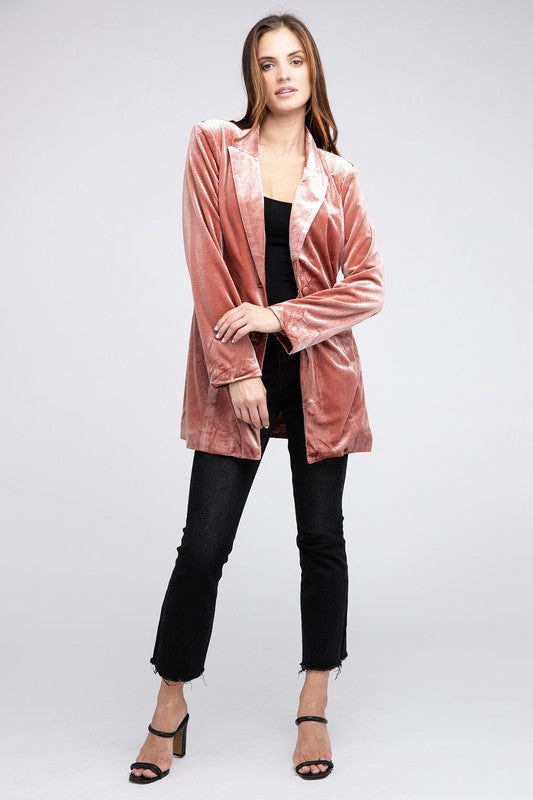 Velvet Blazer - Premium variable from Tooksie - Just $57.99! Shop now at Tooksie