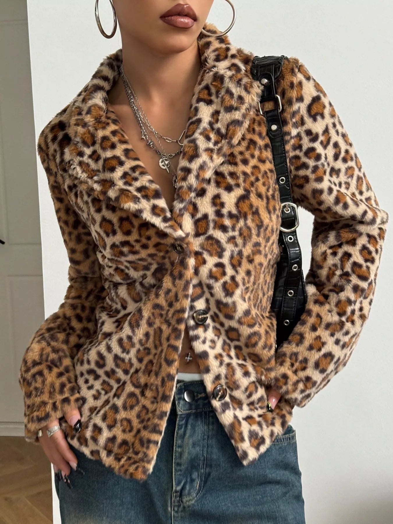Leopard Print Faux Fur Jacket - Premium variable from Tooksie - Just $45.99! Shop now at Tooksie