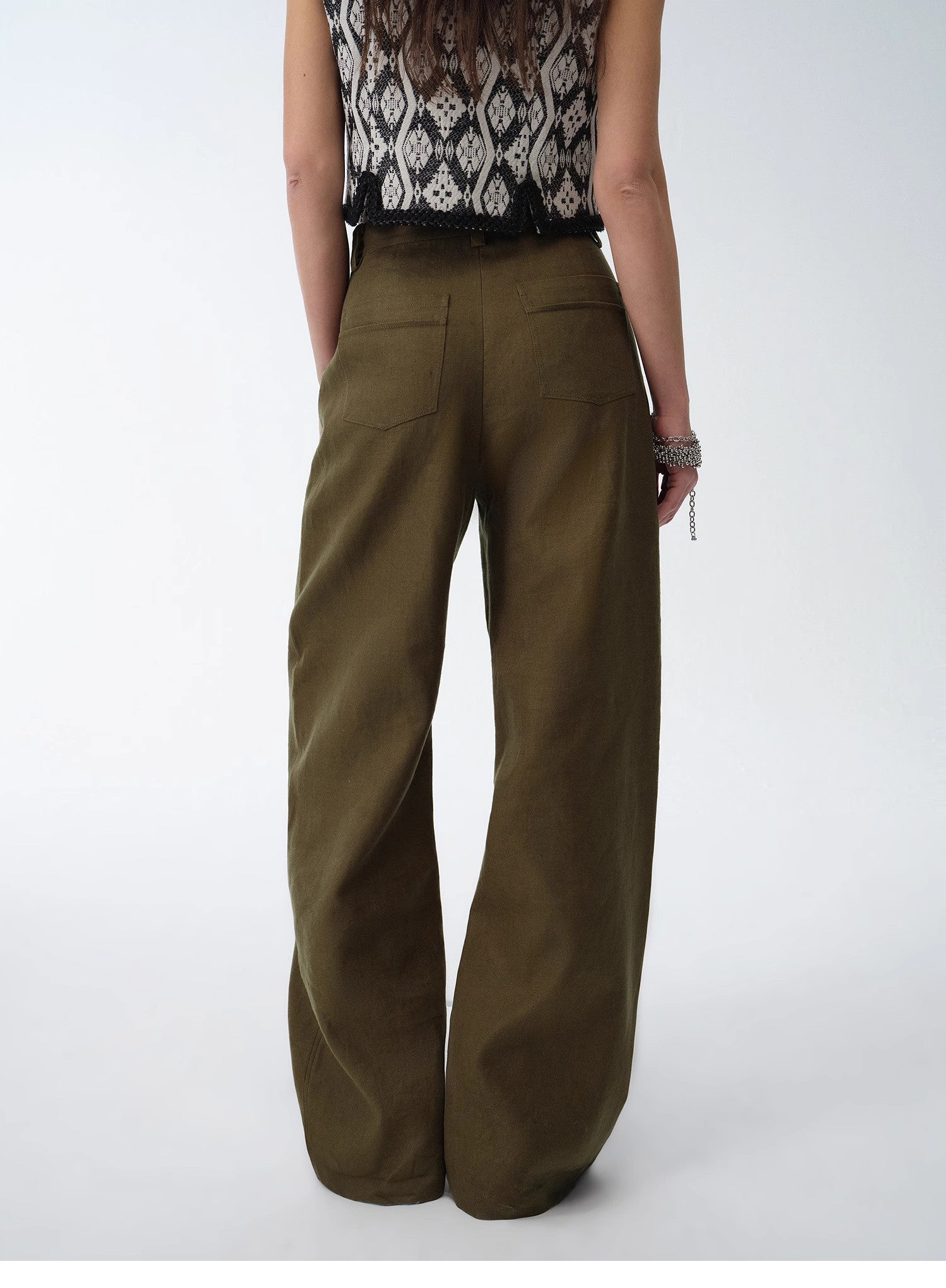 Relaxed Fit Linen Trousers - Premium variable from Tooksie - Just $126.99! Shop now at Tooksie