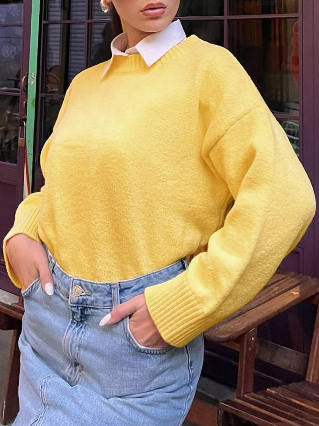 Classic Ribbed Oversized Dropped Shoulder Sweater - Premium variable from Tooksie - Just $47.99! Shop now at Tooksie