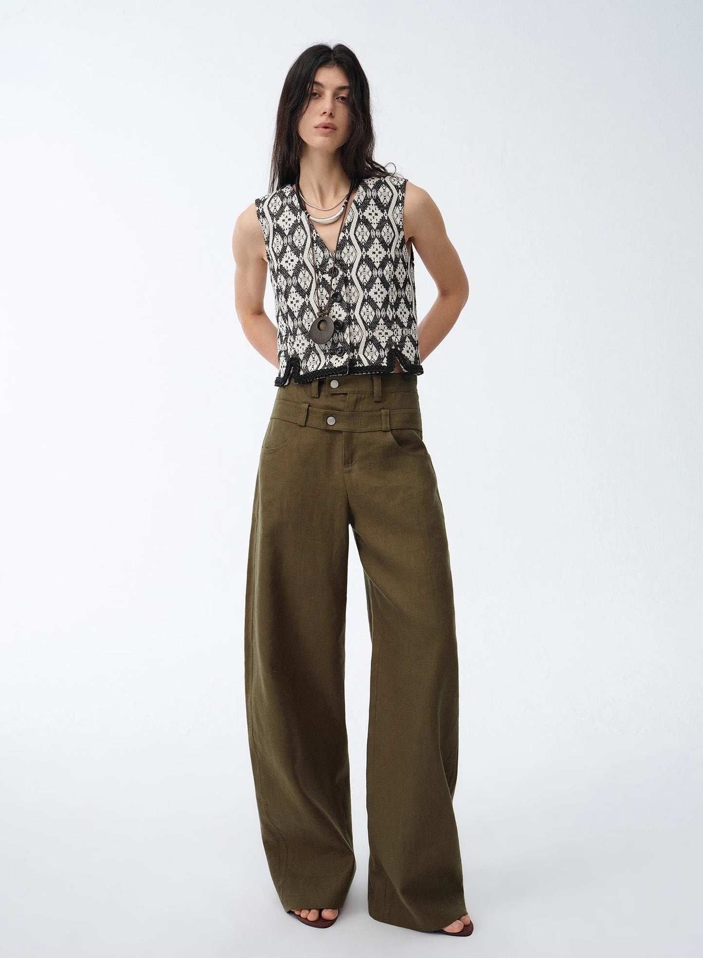 Relaxed Fit Linen Trousers - Premium variable from Tooksie - Just $126.99! Shop now at Tooksie