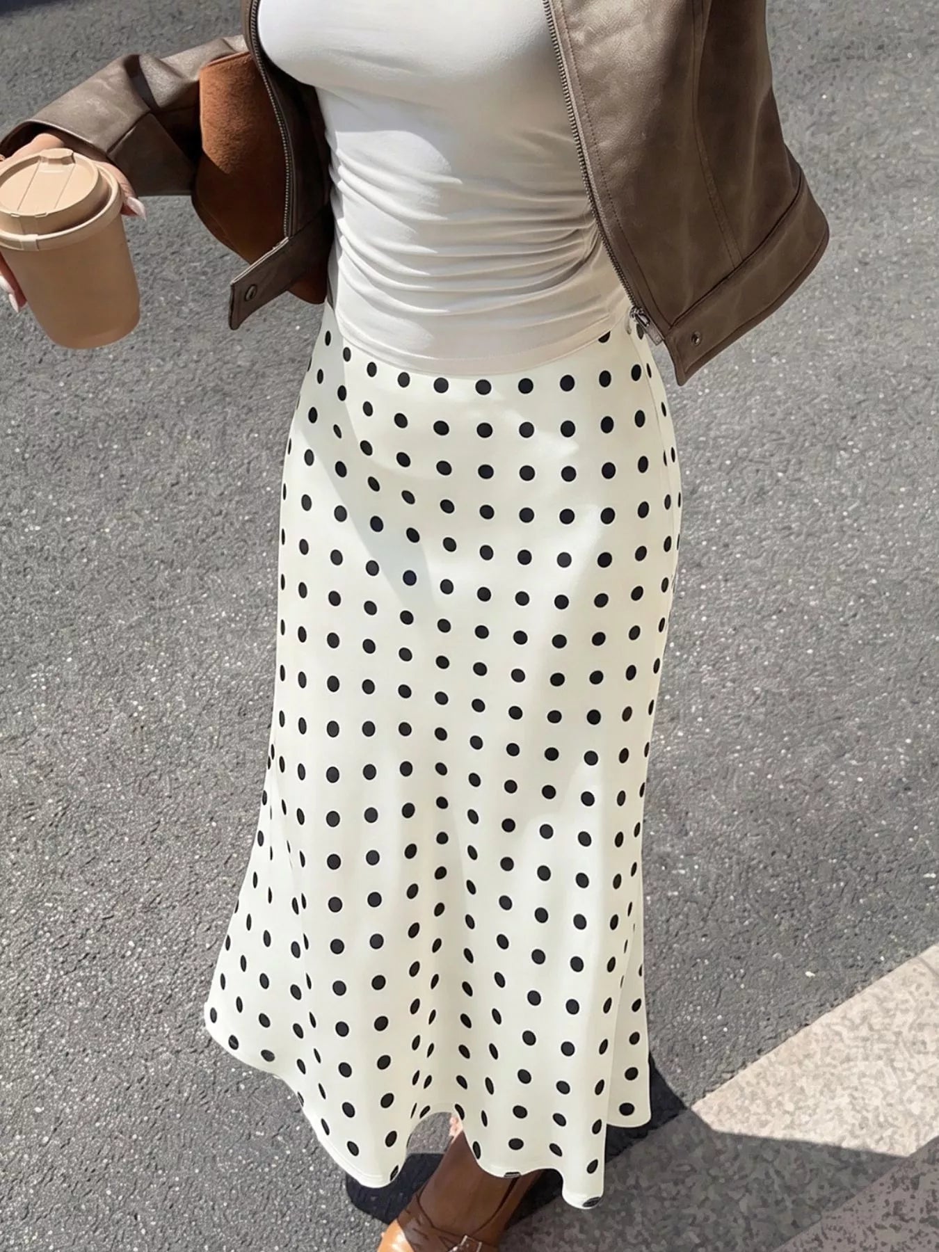 Polka Dot Midi Skirt - Premium variable from Tooksie - Just $33.99! Shop now at Tooksie