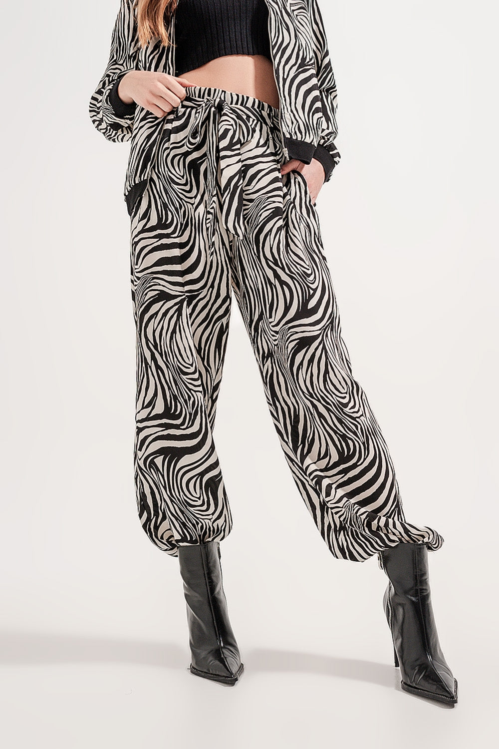 Zebra Print Wide Leg Trousers - Premium variable from Tooksie - Just $66.90! Shop now at Tooksie
