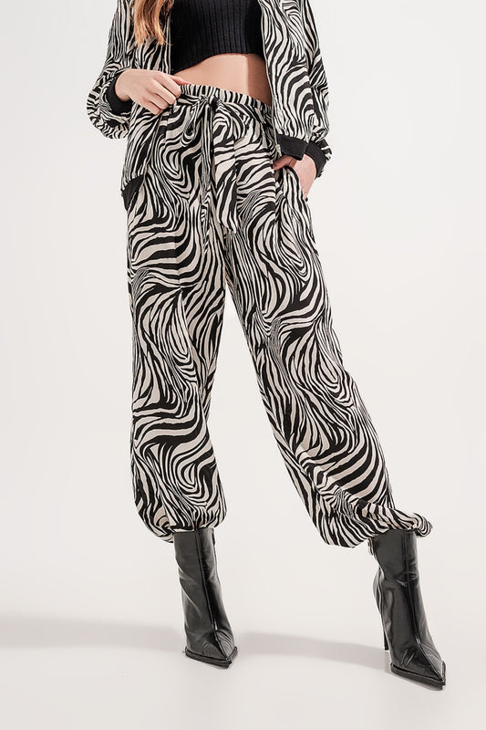 Zebra Print Wide Leg Trousers - Premium variable from Tooksie - Just $66.90! Shop now at Tooksie