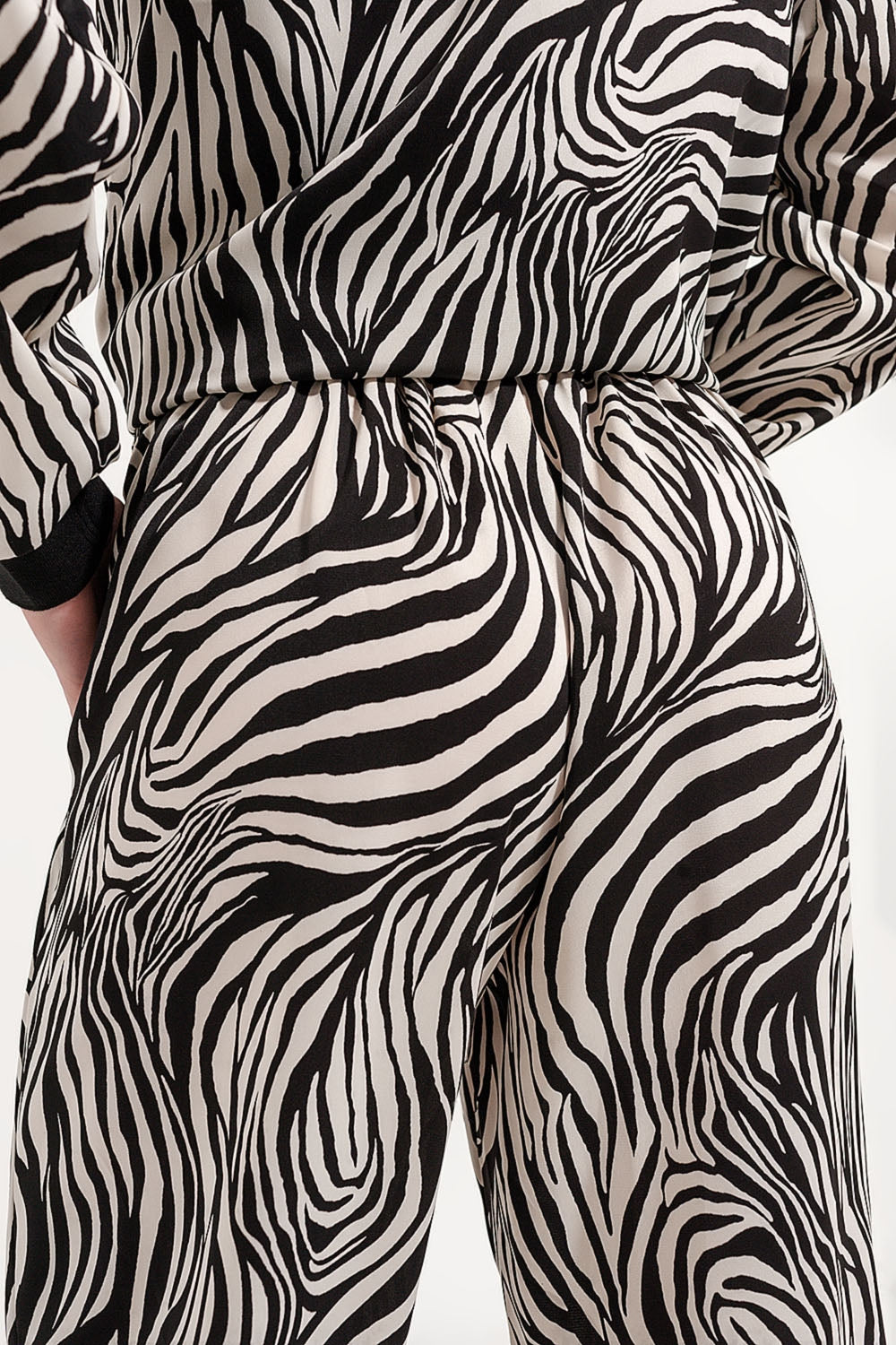 Zebra Print Wide Leg Trousers - Premium variable from Tooksie - Just $66.90! Shop now at Tooksie