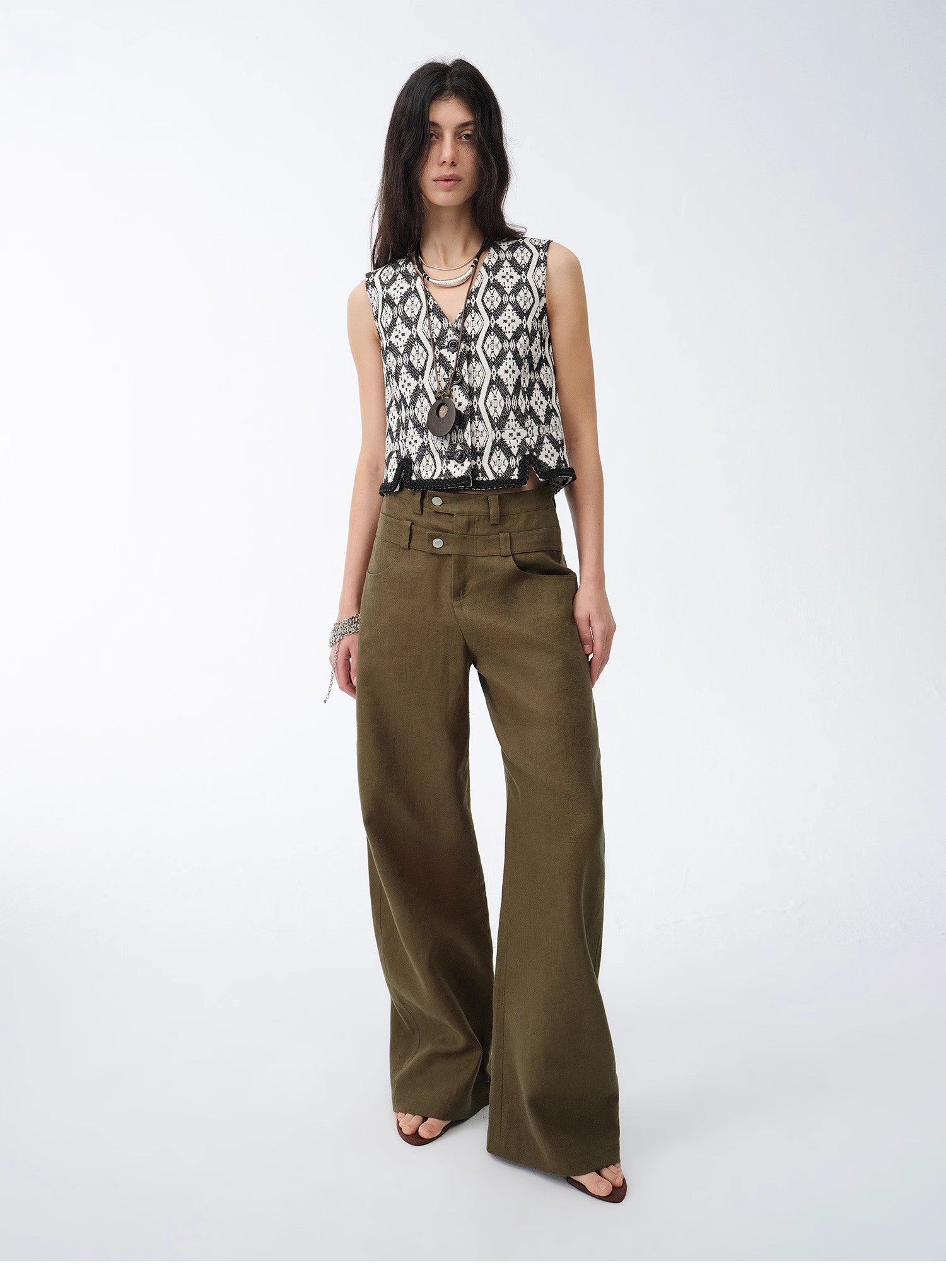 Relaxed Fit Linen Trousers - Premium variable from Tooksie - Just $126.99! Shop now at Tooksie