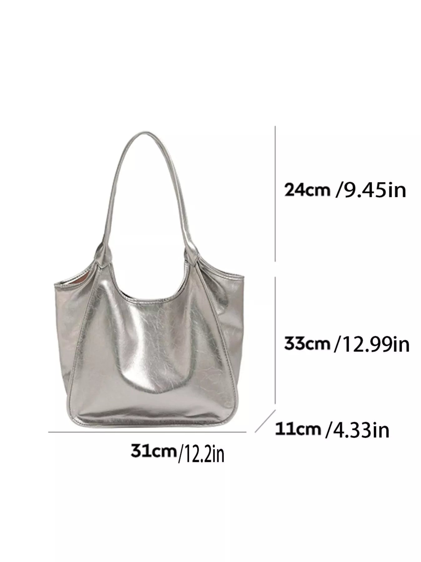 Metallic Tote Bag - Premium simple from Tooksie - Just $47.99! Shop now at Tooksie