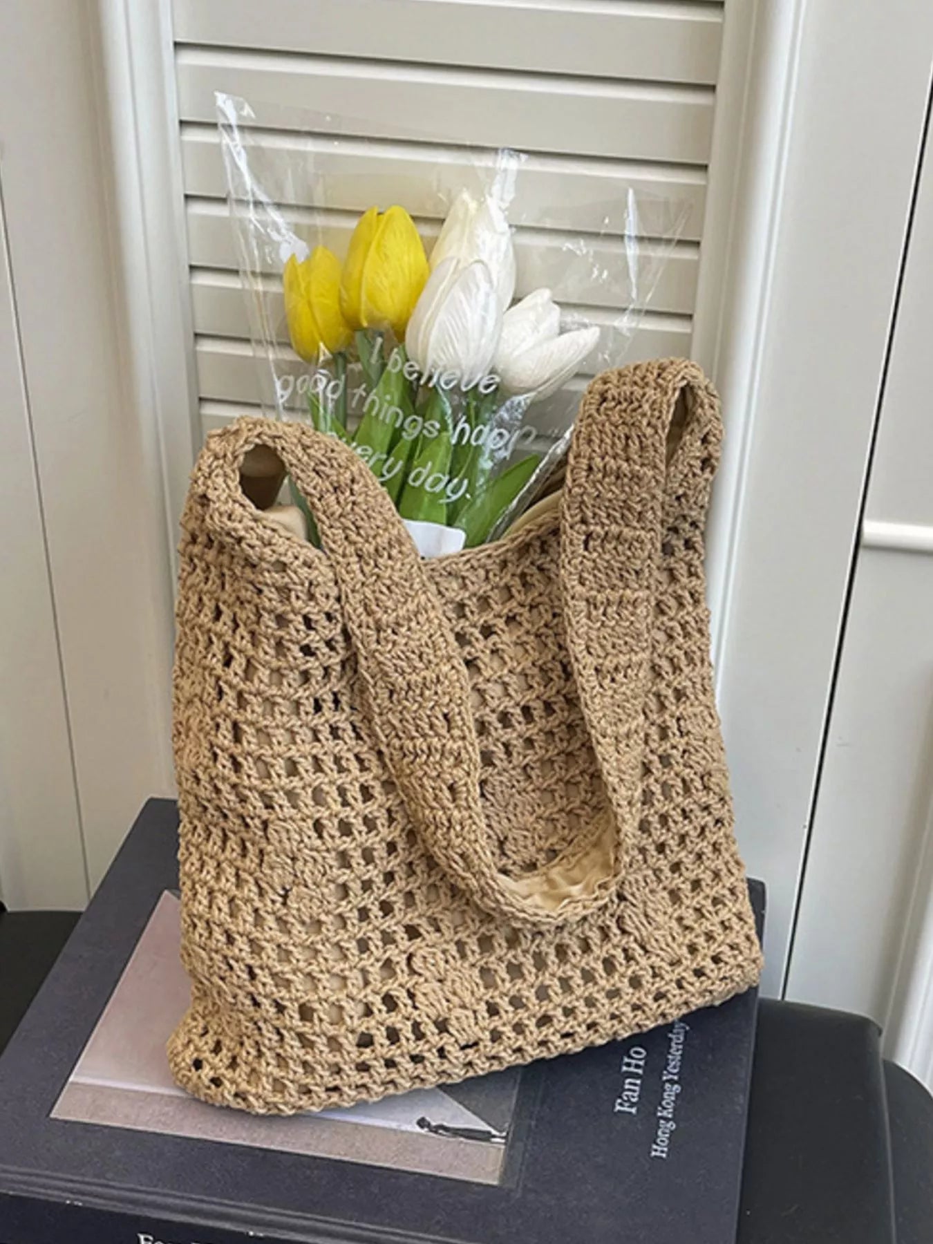 Knitted Crochet Shoulder Bag - Premium simple from Tooksie - Just $31.99! Shop now at Tooksie