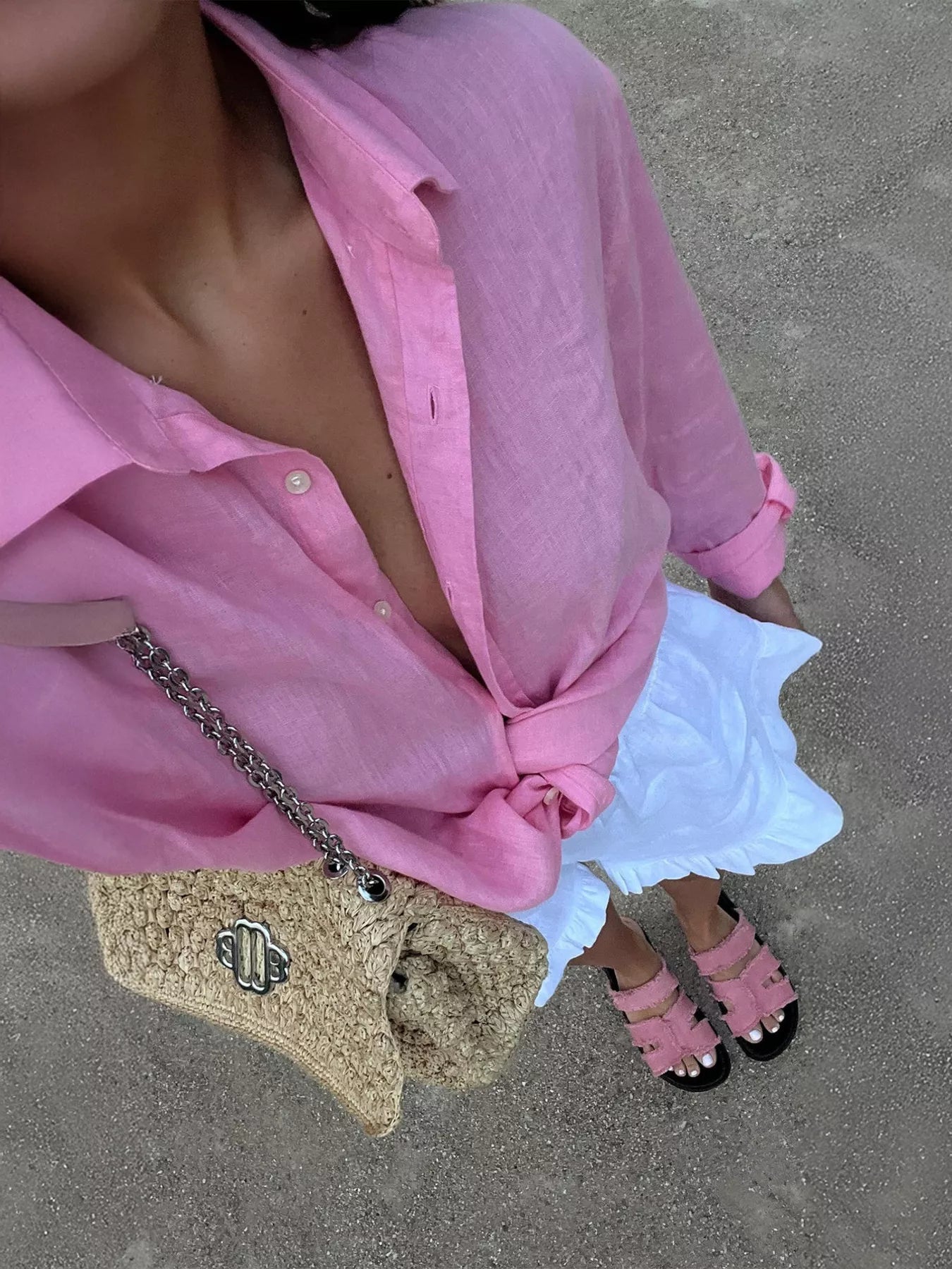 Pink Button Down Long Sleeve Shirt - Premium variable from Tooksie - Just $47.99! Shop now at Tooksie
