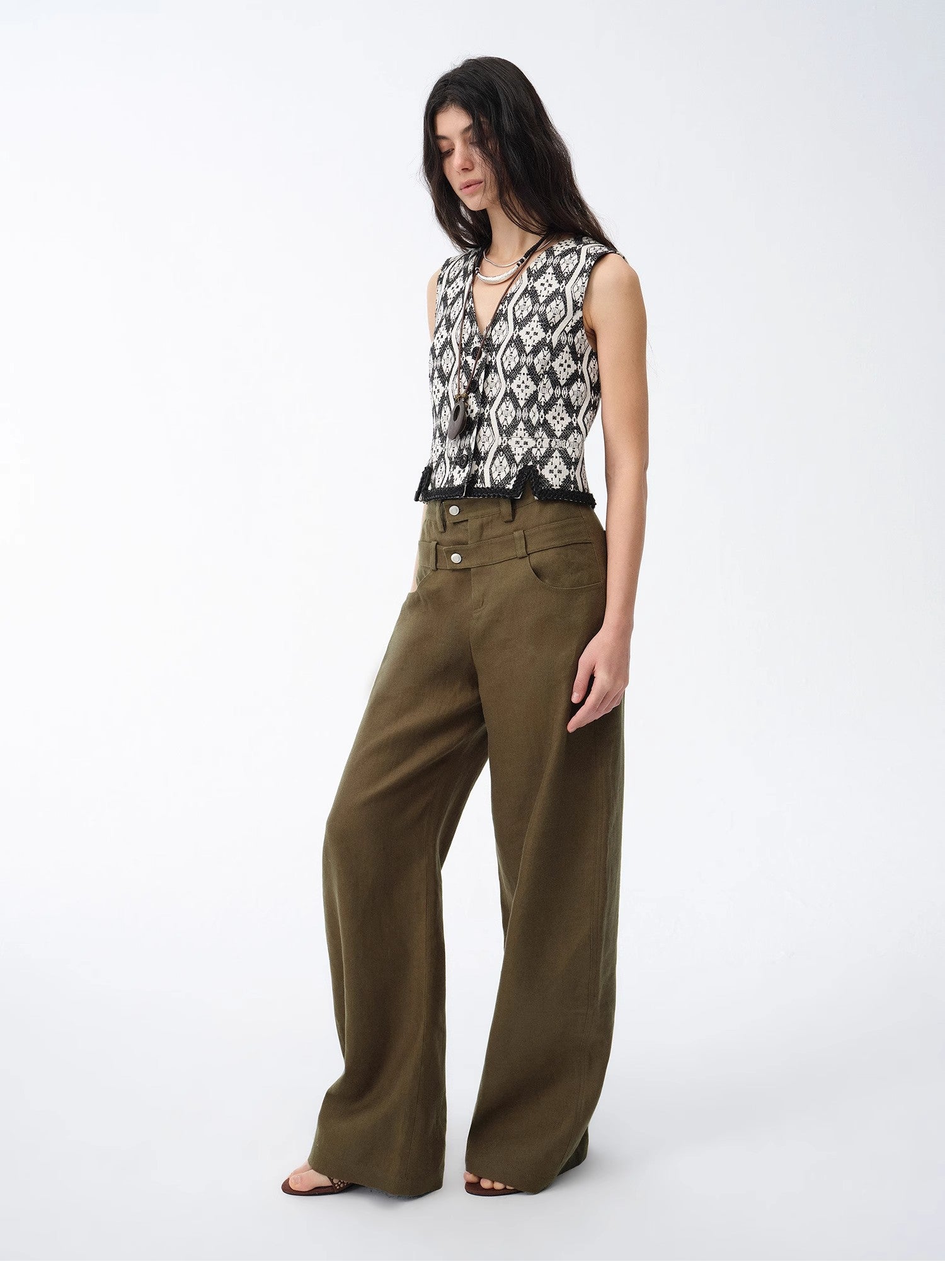 Relaxed Fit Linen Trousers - Premium variable from Tooksie - Just $126.99! Shop now at Tooksie