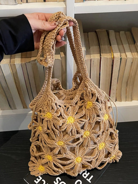 Crochet Daisy Shoulder Bag - Premium simple from Tooksie - Just $38.99! Shop now at Tooksie