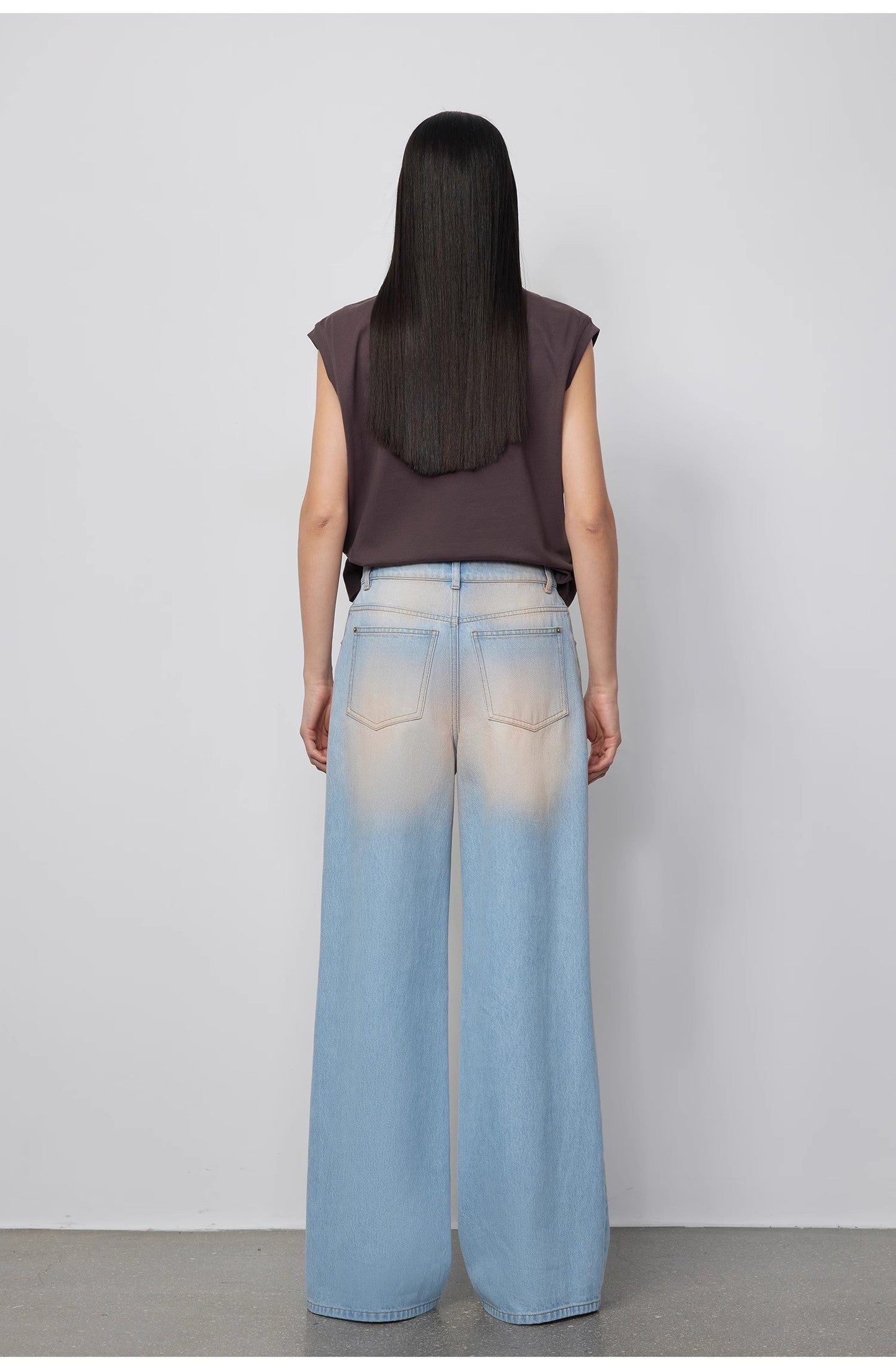 Washed Spray Colored Wide Leg Jeans - Premium variable from Tooksie - Just $115.99! Shop now at Tooksie