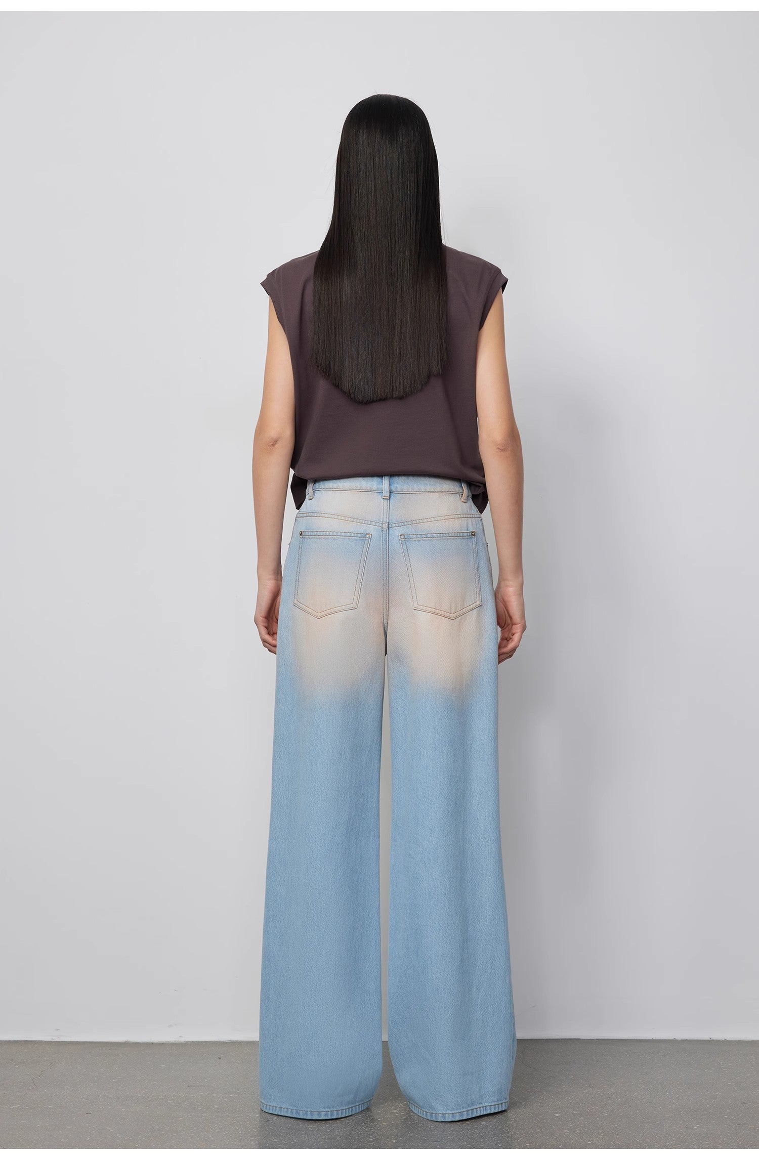 Washed Spray Colored Wide Leg Jeans - Premium variable from Tooksie - Just $115.99! Shop now at Tooksie