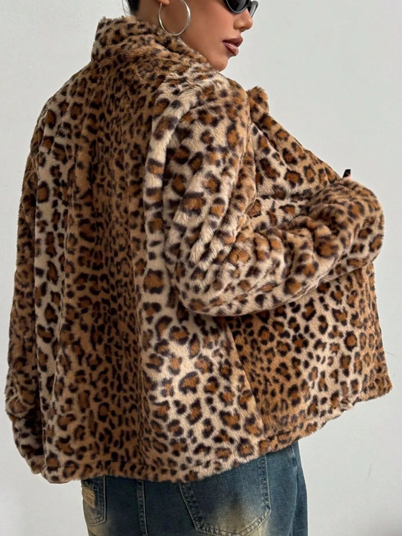 Leopard Print Faux Fur Jacket - Premium variable from Tooksie - Just $45.99! Shop now at Tooksie