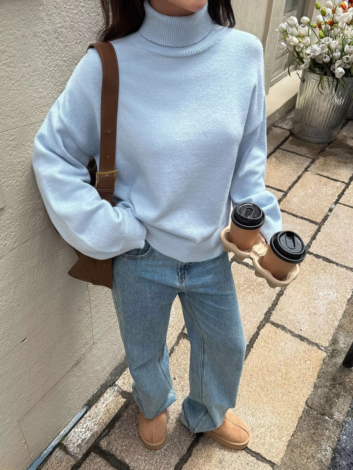 Turtleneck Long Sleeve Sweater - Premium variable from Tooksie - Just $50.99! Shop now at Tooksie