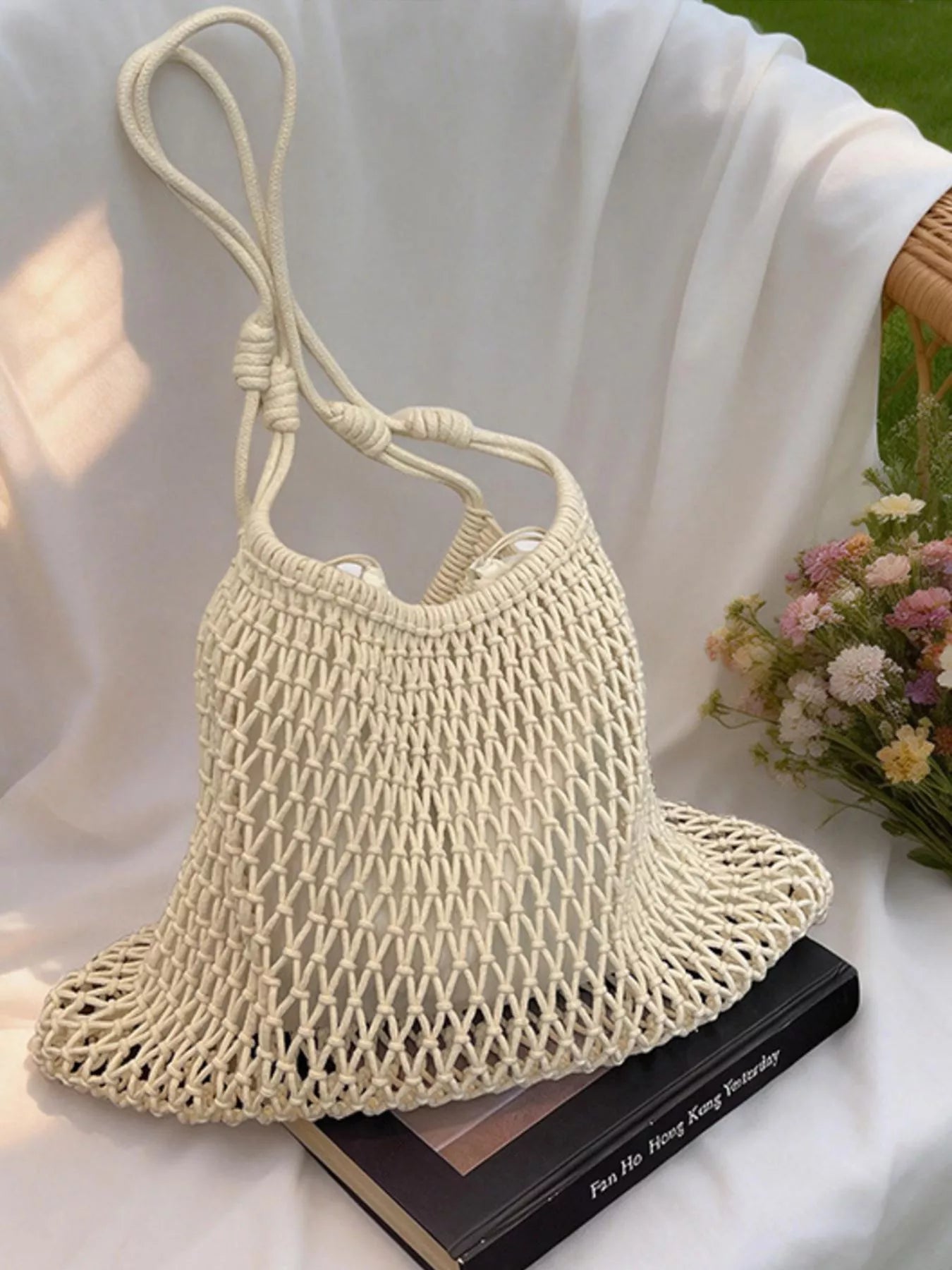 Woven Net Shoulder Bag - Premium simple from Tooksie - Just $43.99! Shop now at Tooksie