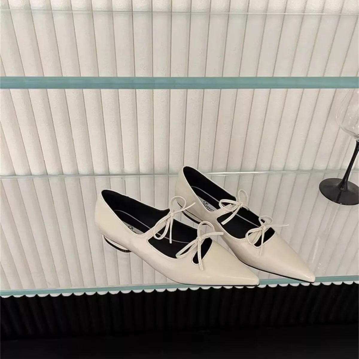 Bow Pointed Toe Flats - Premium variable from Tooksie - Just $62.99! Shop now at Tooksie