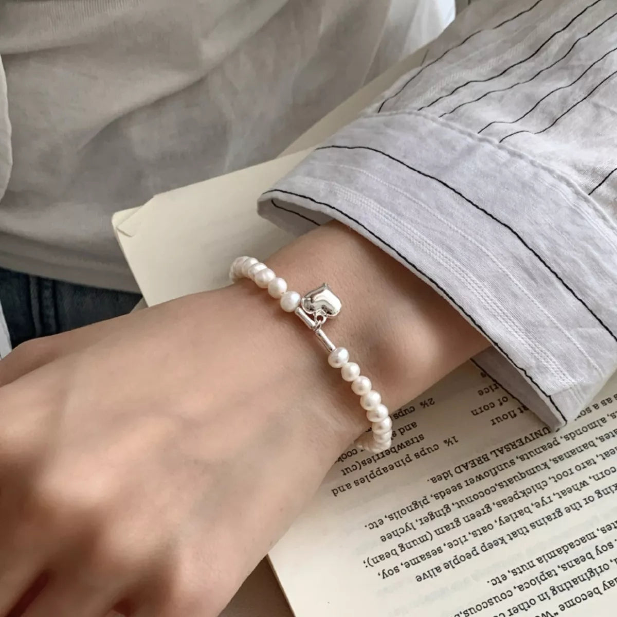 Pearl Heart Charm Bracelet - Premium simple from Tooksie - Just $69.99! Shop now at Tooksie