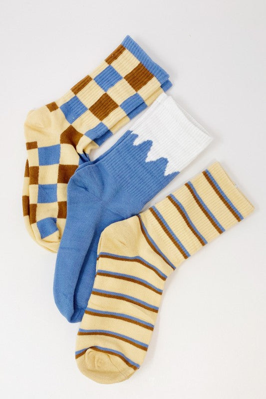 Pattern Trio Socks Set - Premium  from Tooksie - Just $11.99! Shop now at Tooksie