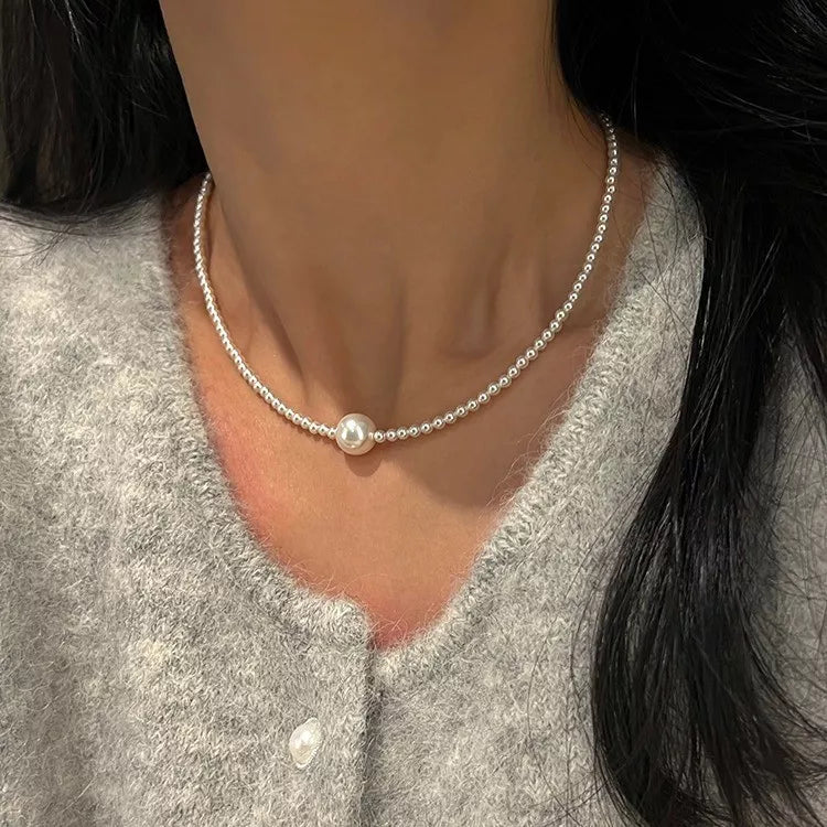 Pearl Bead Choker Necklace - Premium simple from Tooksie - Just $29.99! Shop now at Tooksie