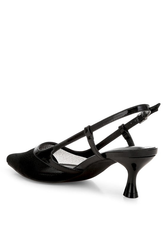 Mesh Kitten Heel Slingbacks - Premium variable from Tooksie - Just $37.99! Shop now at Tooksie