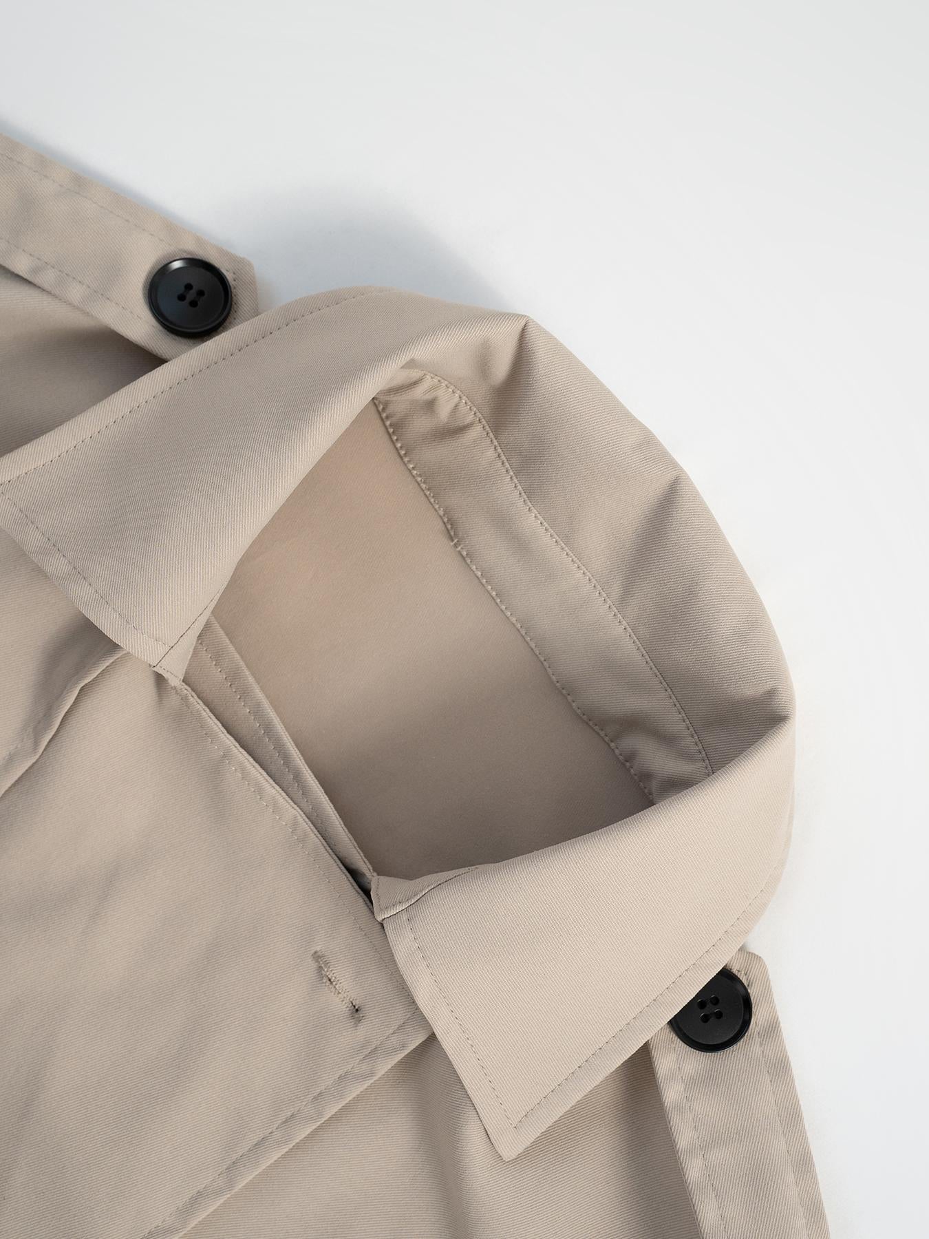 Double-Breasted Cropped Trench Coat - Premium variable from Tooksie - Just $47.99! Shop now at Tooksie
