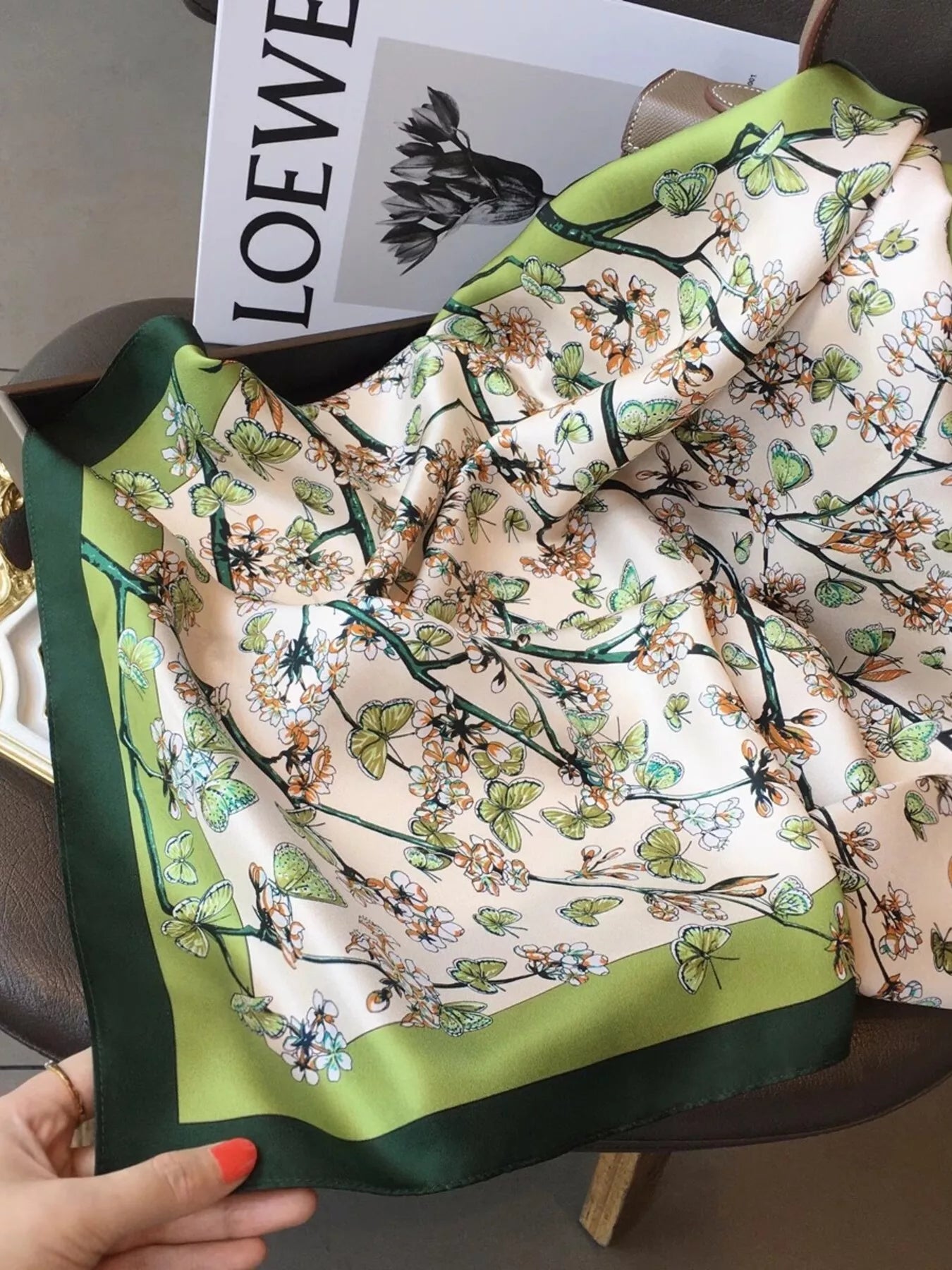 Floral Silk Scarf - Premium simple from Tooksie - Just $36.99! Shop now at Tooksie