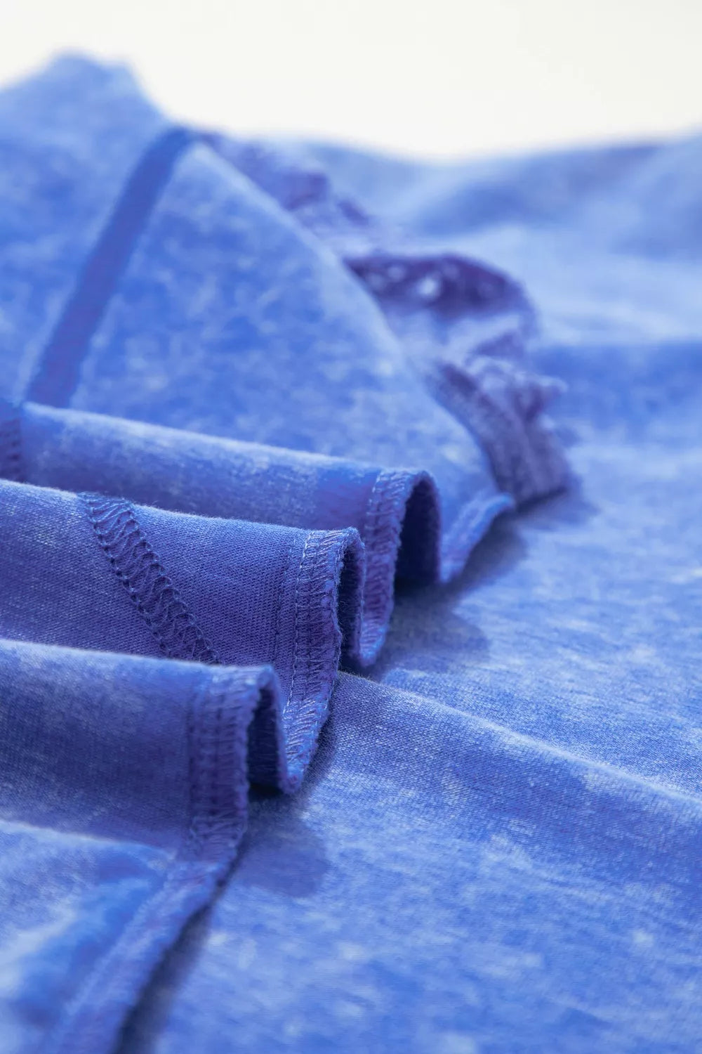Mineral Wash Raw Seam Lace Sleeve Tee - Premium variable from Tooksie - Just $38.99! Shop now at Tooksie