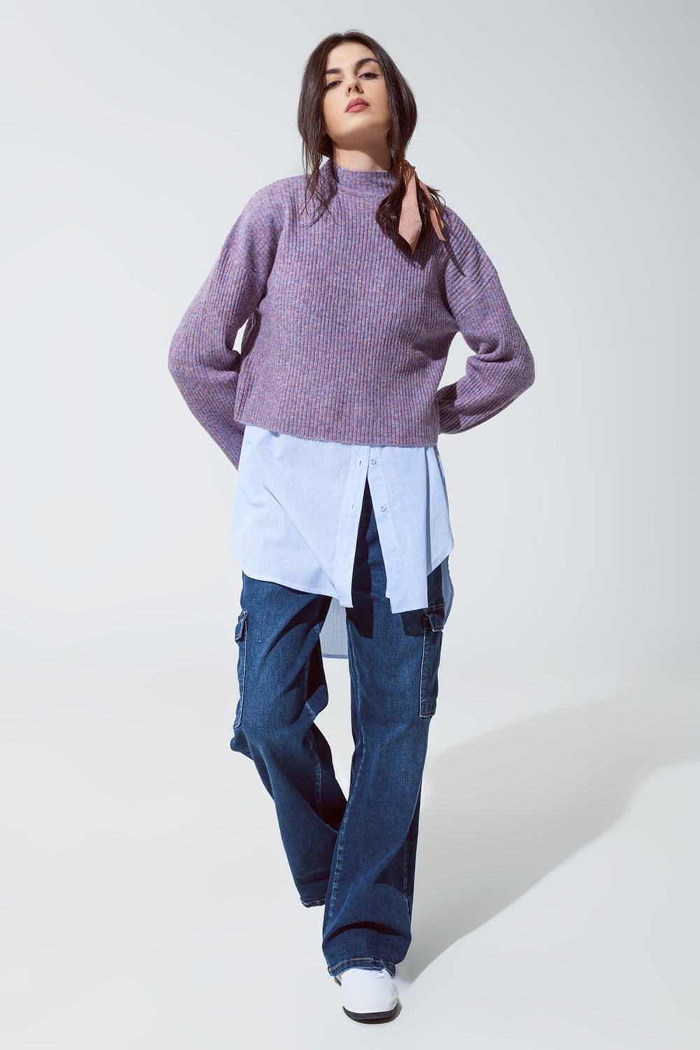 Purple Soft Ribbed Turtleneck Sweater - Premium variable from Tooksie - Just $59.90! Shop now at Tooksie