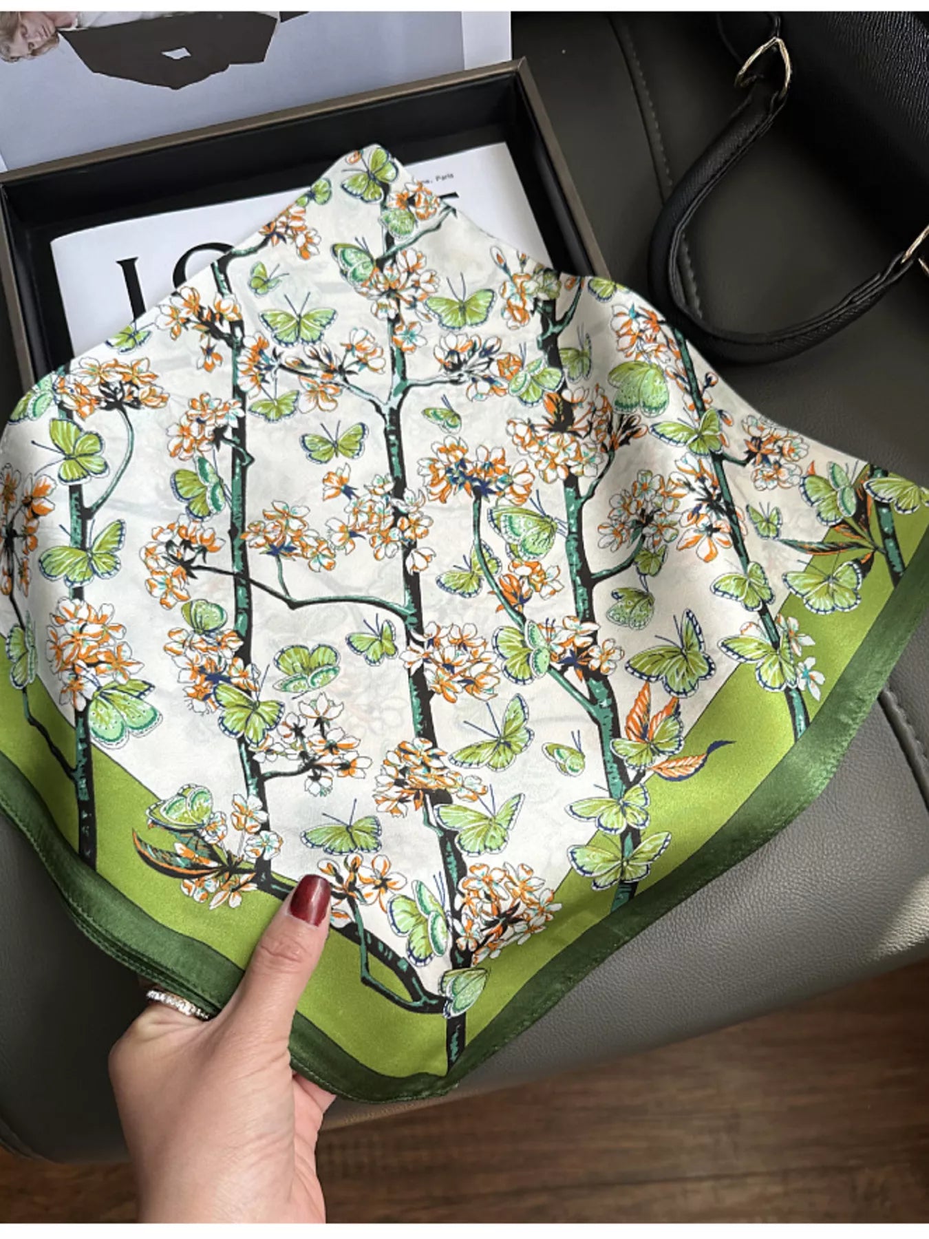 Floral Silk Scarf - Premium simple from Tooksie - Just $36.99! Shop now at Tooksie