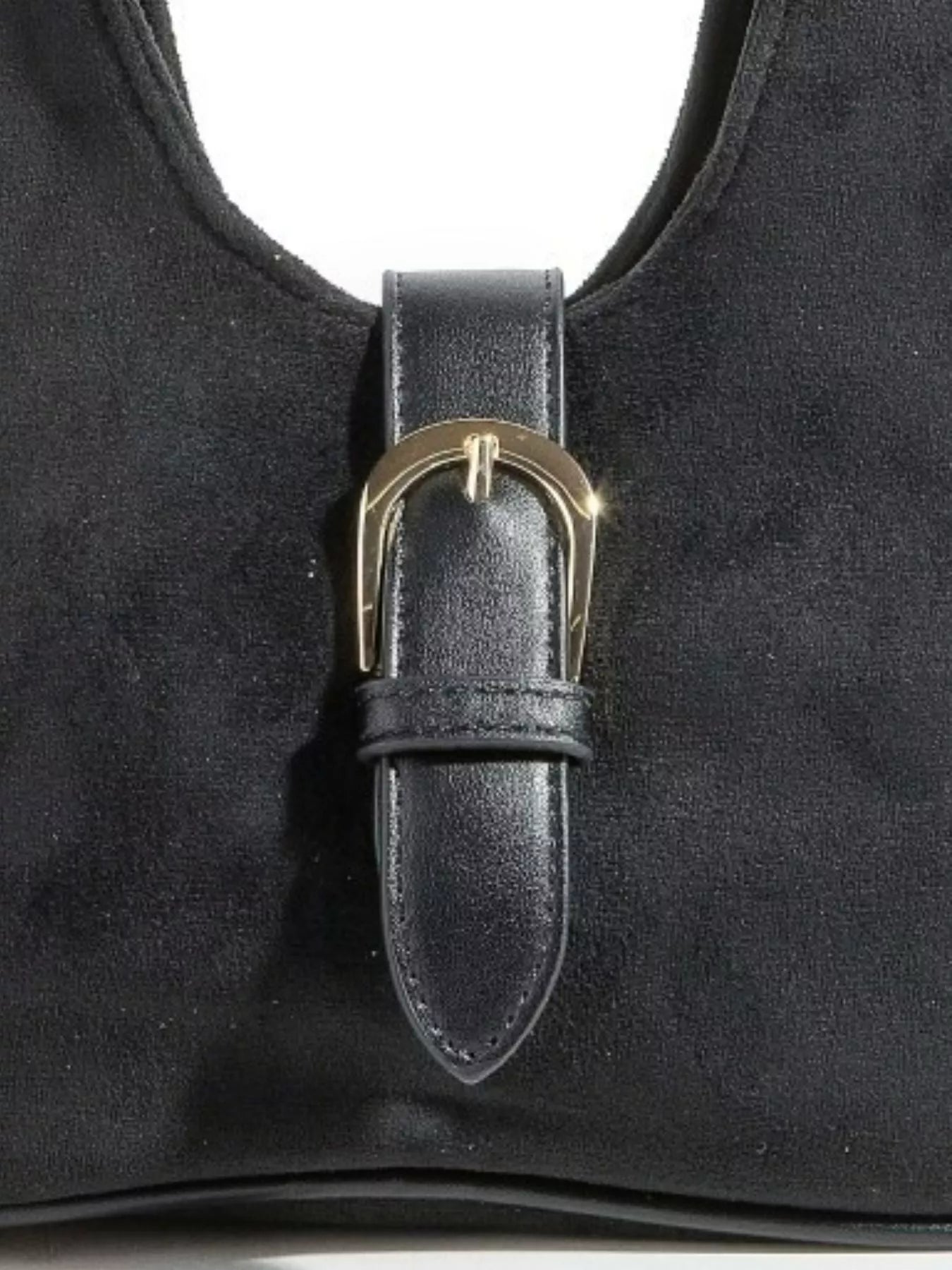Buckle Faux Suede Handbag - Premium variable from Tooksie - Just $28.99! Shop now at Tooksie