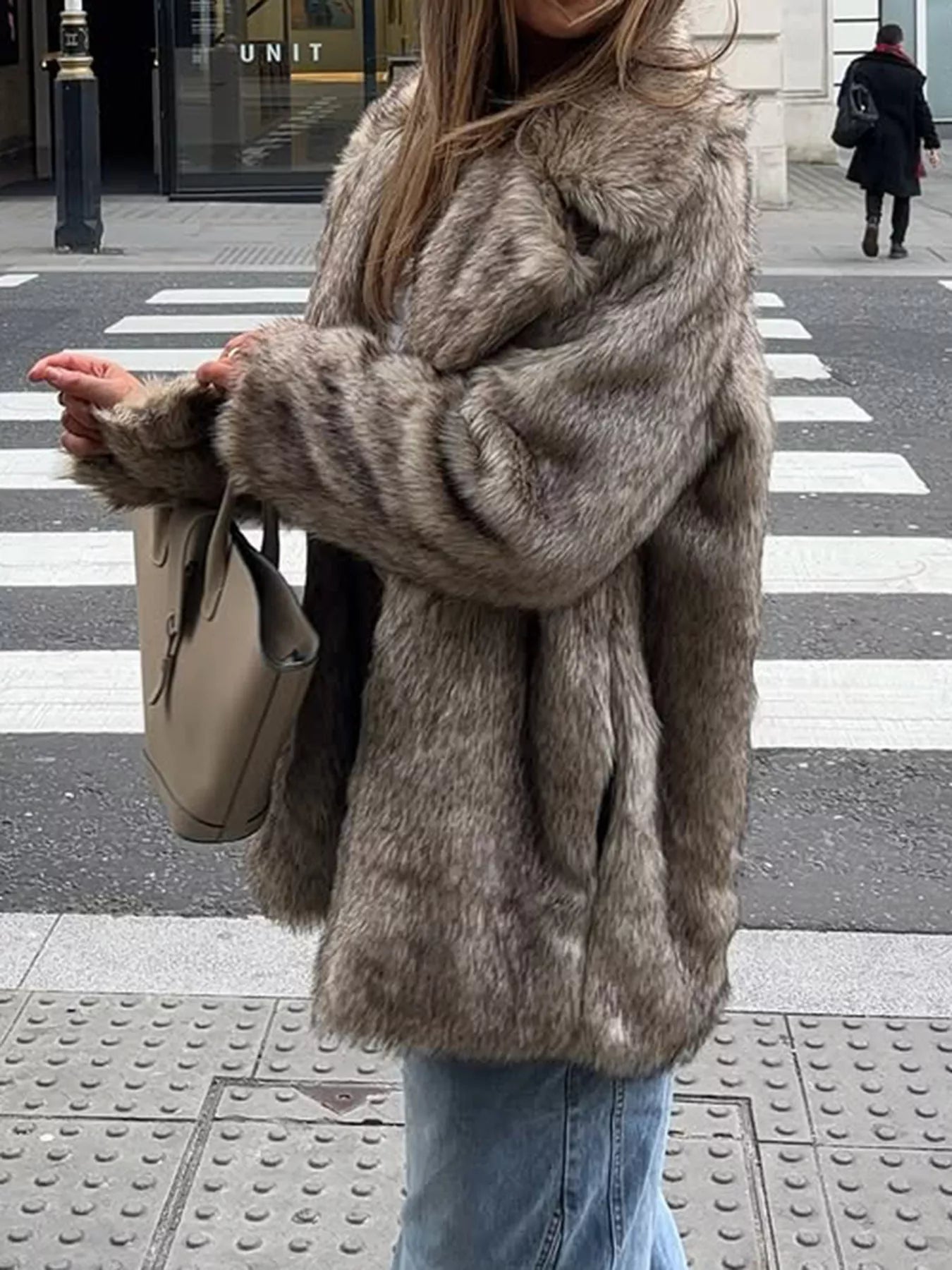 Taupe Faux Fur Jacket - Premium variable from Tooksie - Just $129.99! Shop now at Tooksie