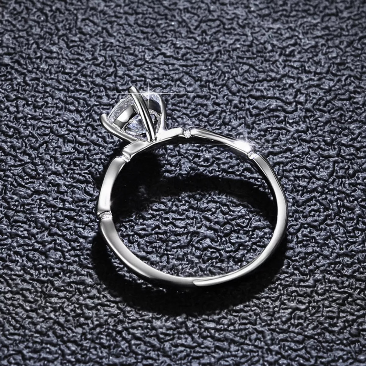 Sterling Silver Moissanite Minimalist Ring - Premium simple from Tooksie - Just $63.99! Shop now at Tooksie