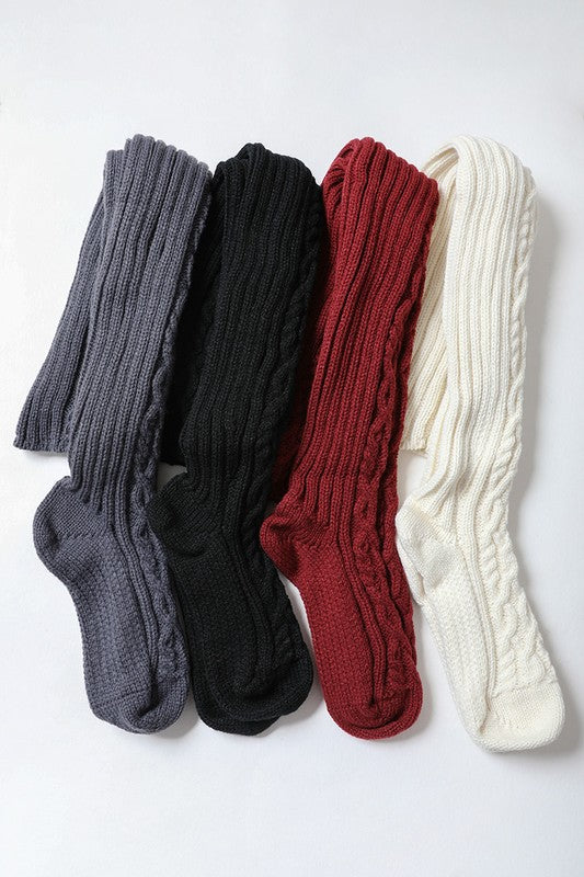 Knee High Cable Knit Socks - Premium variable from Tooksie - Just $16.99! Shop now at Tooksie