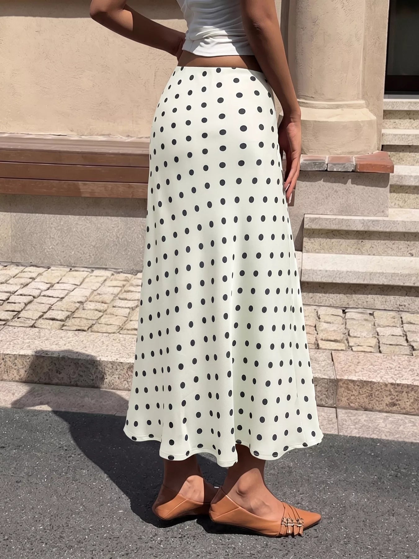 Polka Dot Midi Skirt - Premium variable from Tooksie - Just $33.99! Shop now at Tooksie