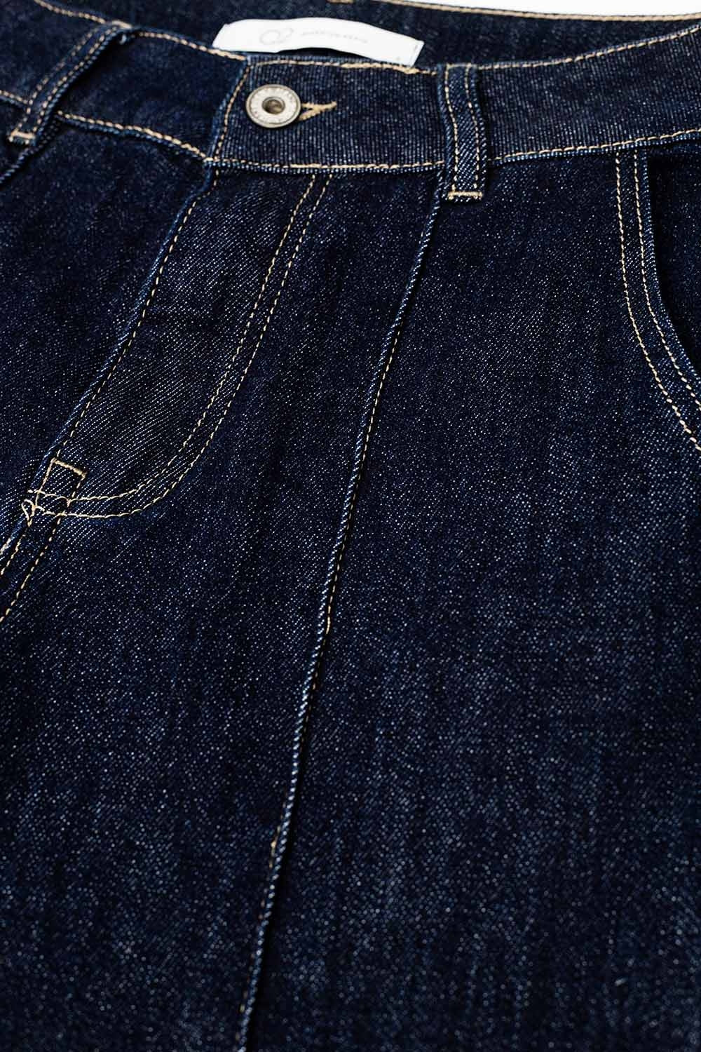 Dark Blue Denim Jeans with Contrast Stitching - Premium variable from Tooksie - Just $74.90! Shop now at Tooksie