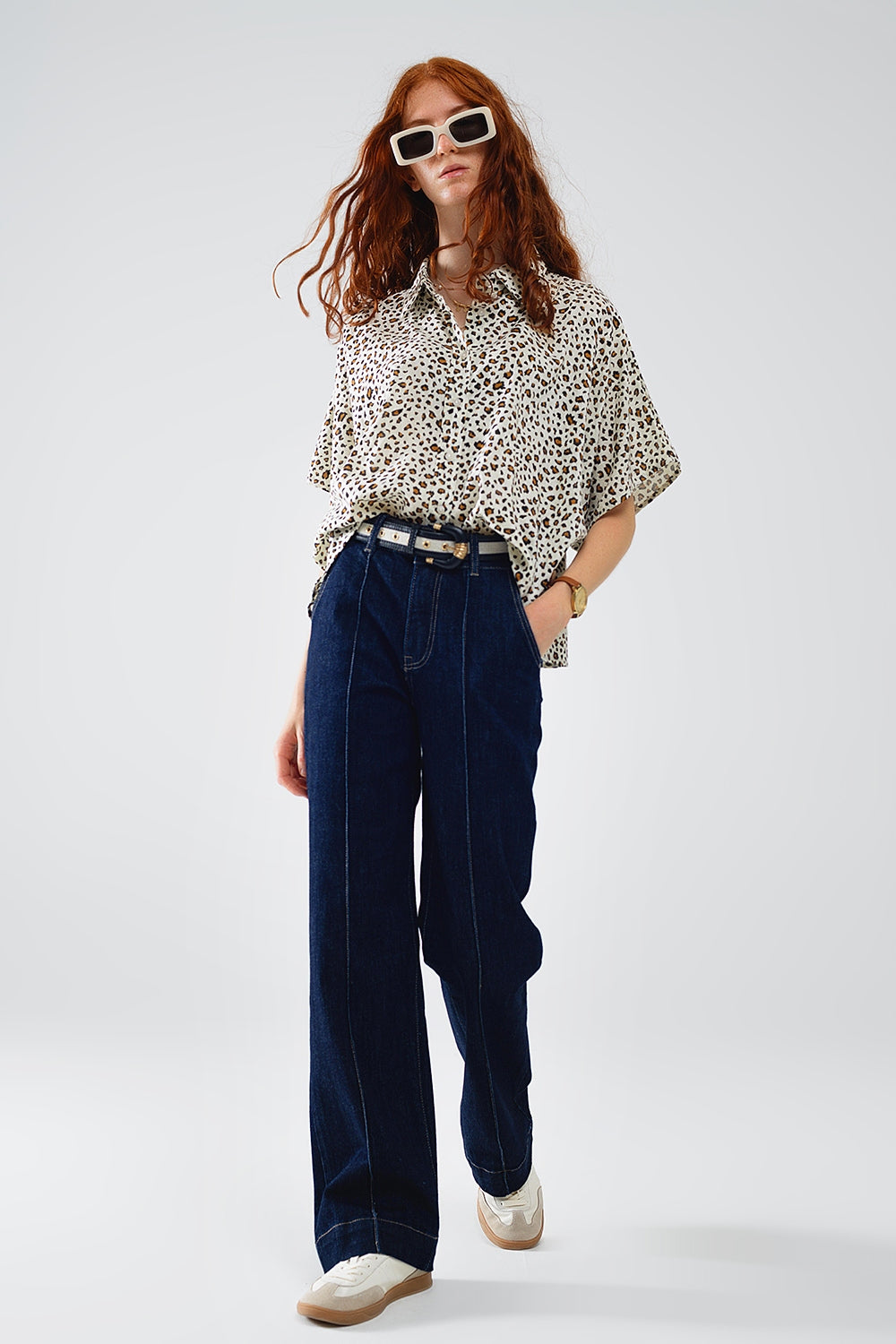 Dark Blue Denim Jeans with Contrast Stitching - Premium variable from Tooksie - Just $74.90! Shop now at Tooksie