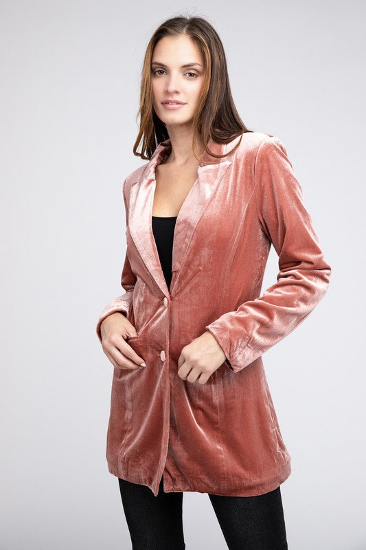 Velvet Blazer - Premium variable from Tooksie - Just $57.99! Shop now at Tooksie