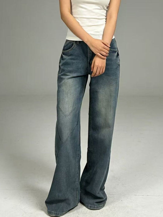 Vintage Wash Wide Leg Jeans - Premium variable from Tooksie - Just $40.99! Shop now at Tooksie