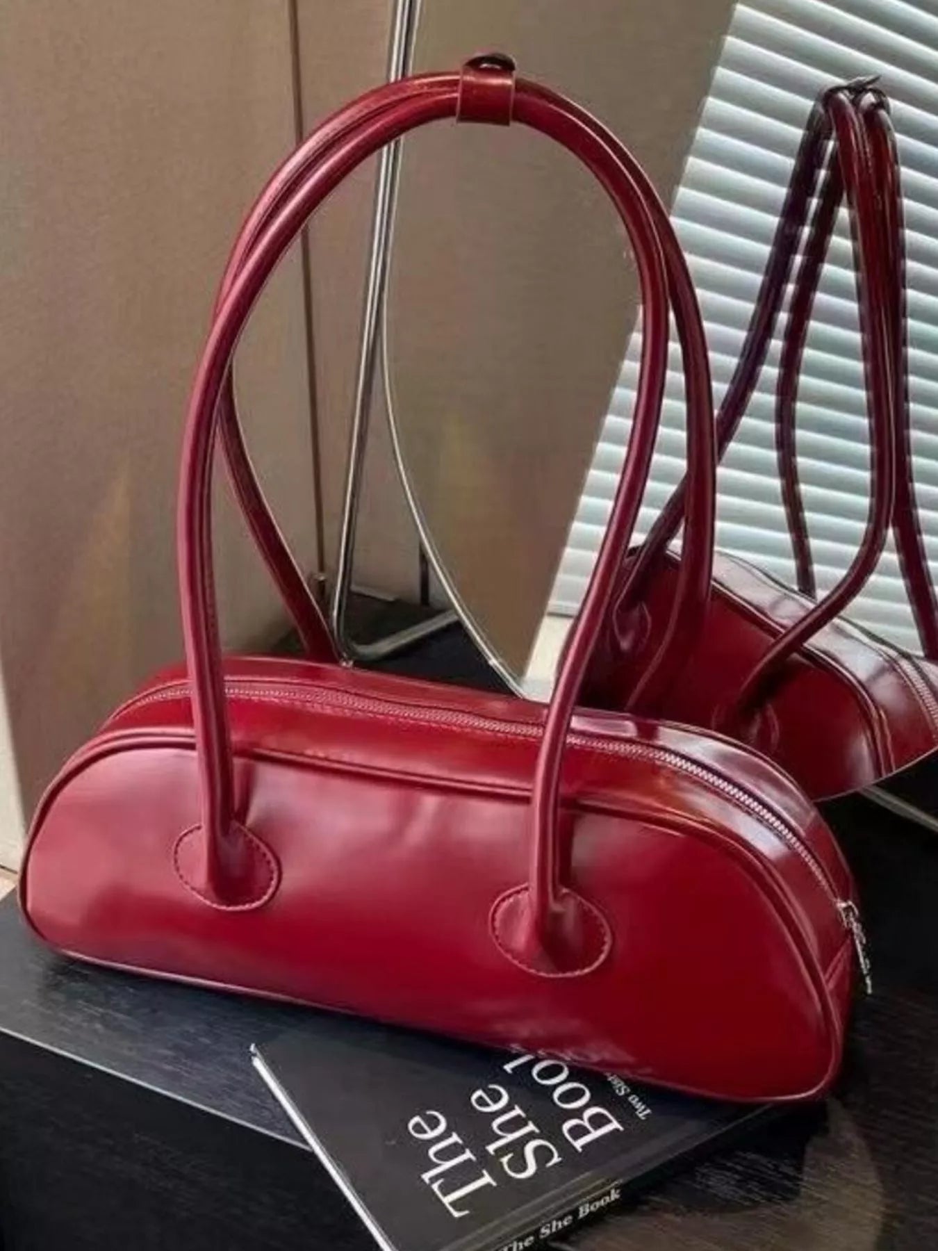 Red Retro Style Handbag - Premium simple from Tooksie - Just $32.99! Shop now at Tooksie