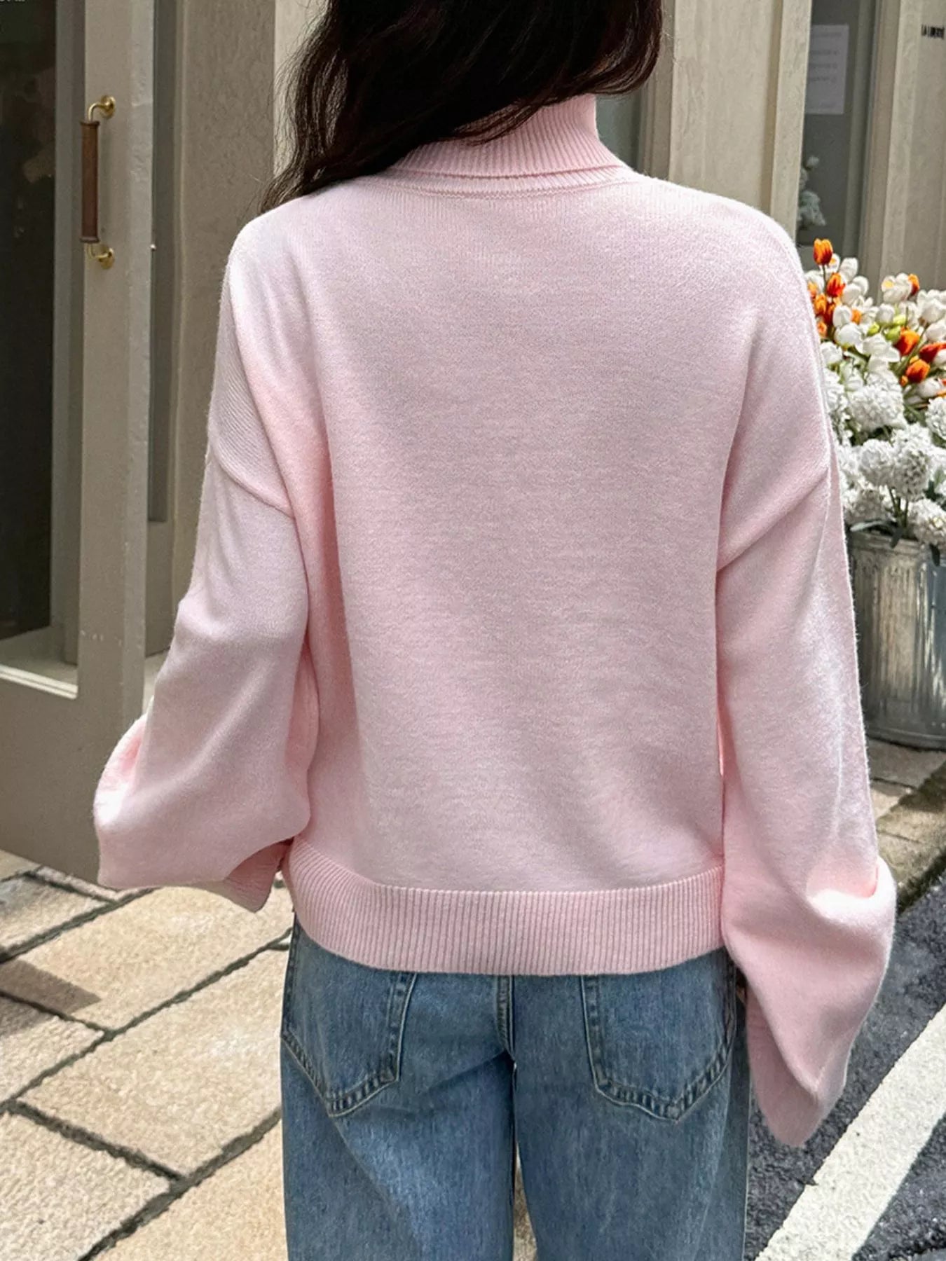 Turtleneck Long Sleeve Sweater - Premium variable from Tooksie - Just $50.99! Shop now at Tooksie