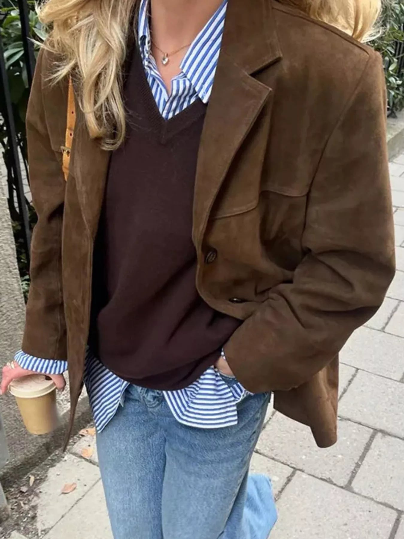 Classic Faux Suede Blazer Jacket - Premium variable from Tooksie - Just $61.99! Shop now at Tooksie