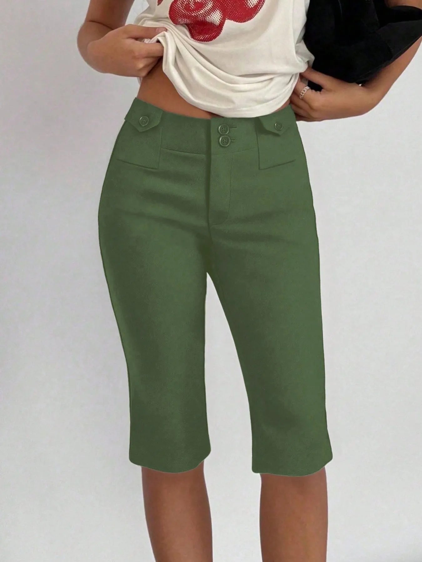 High-Waisted Capri Pants - Premium variable from Tooksie - Just $28.99! Shop now at Tooksie